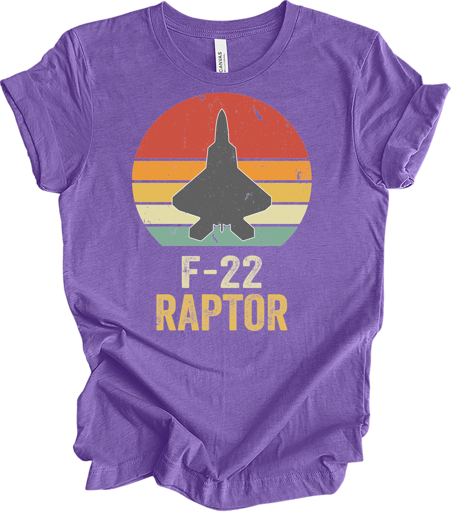 F-22 Raptor Retro T-Shirt in Heather Team Purple
