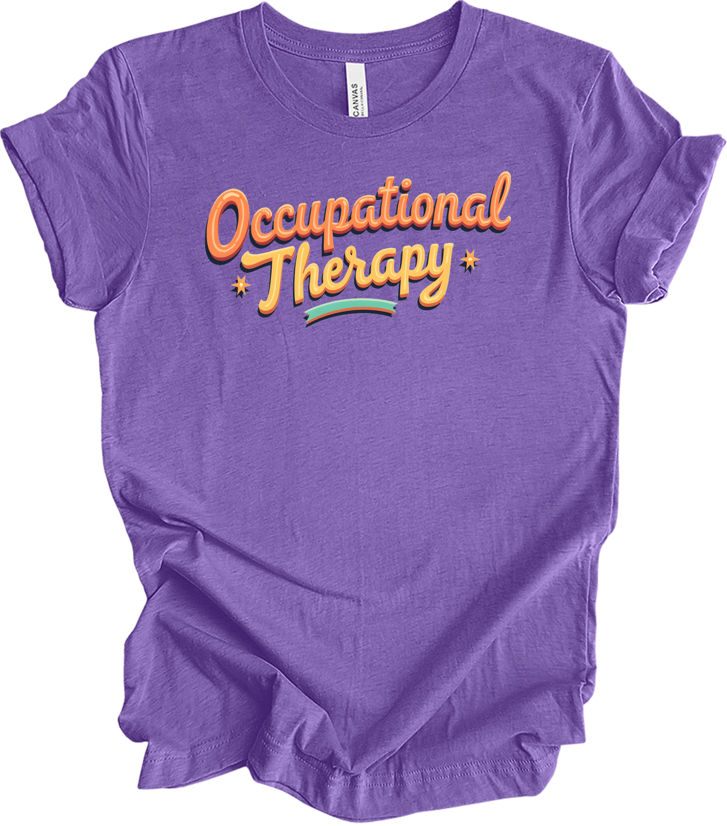 Retro Occupational Therapy T-Shirt in Heather Team Purple