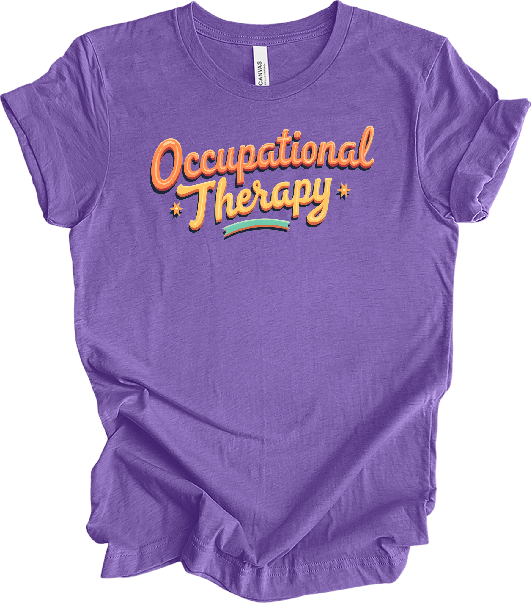 Retro Occupational Therapy T-Shirt in Heather Team Purple