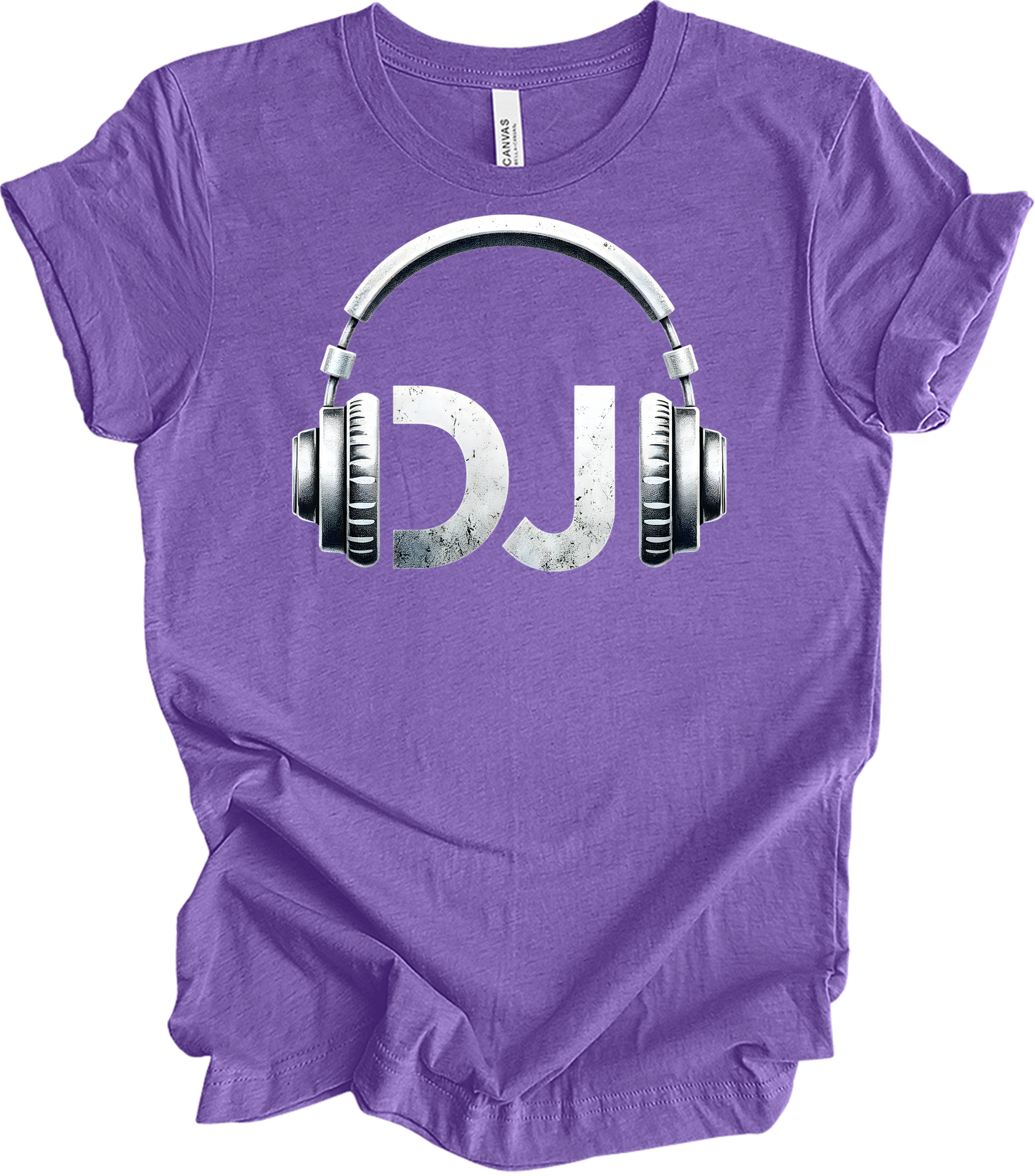DJ Headphones Music T-Shirt in Heather Team Purple