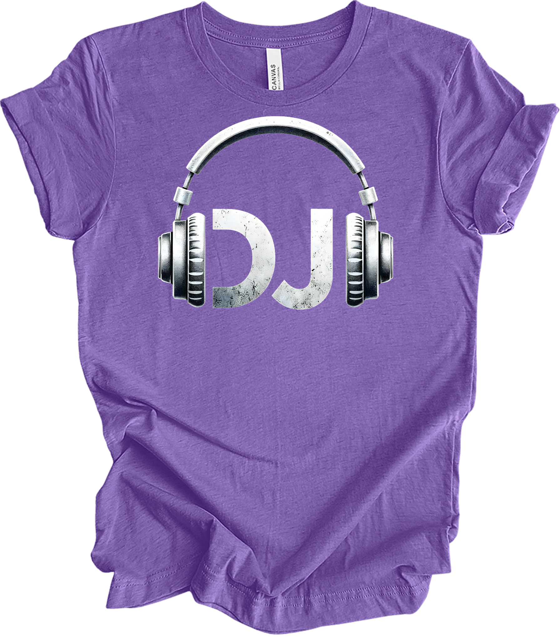 DJ Headphones Music T-Shirt in Heather Team Purple