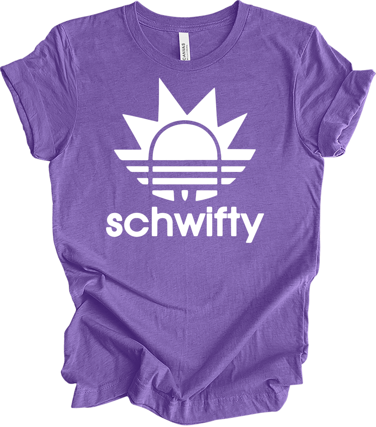 Schwifty Logo Parody T-Shirt in Heather Team Purple