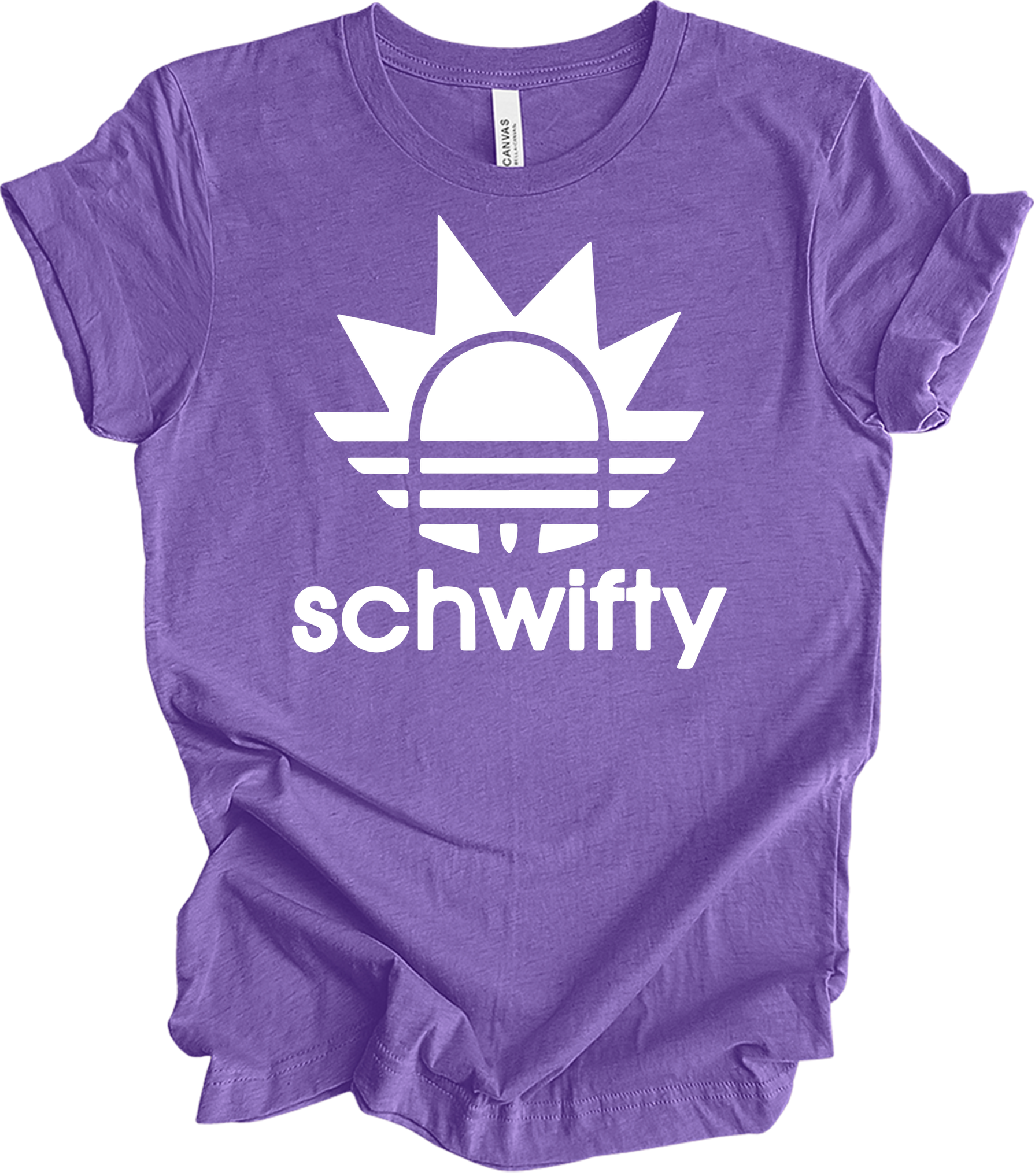Schwifty Logo Parody T-Shirt in Heather Team Purple