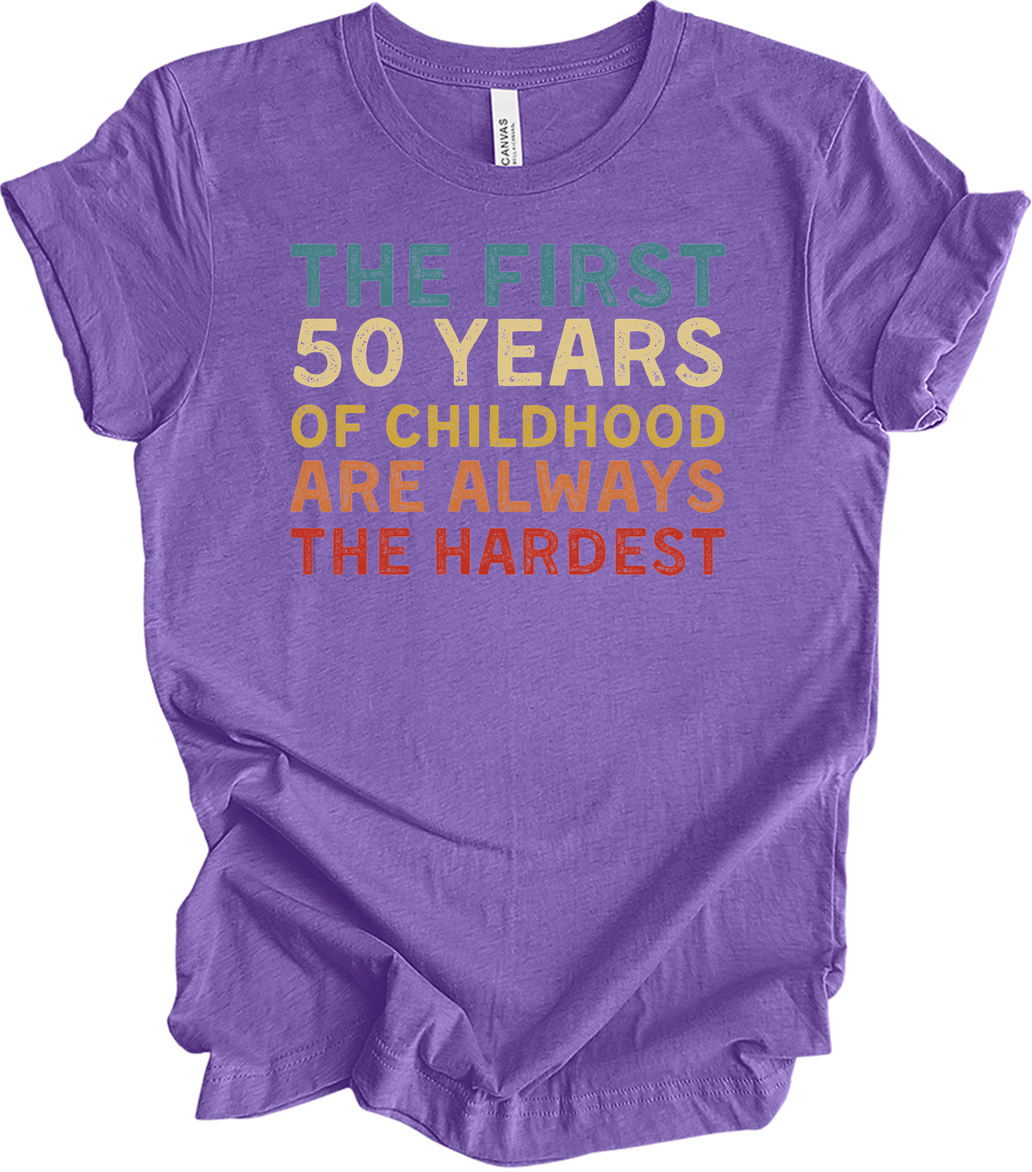 50 Years of Childhood T-Shirt in Heather Team Purple