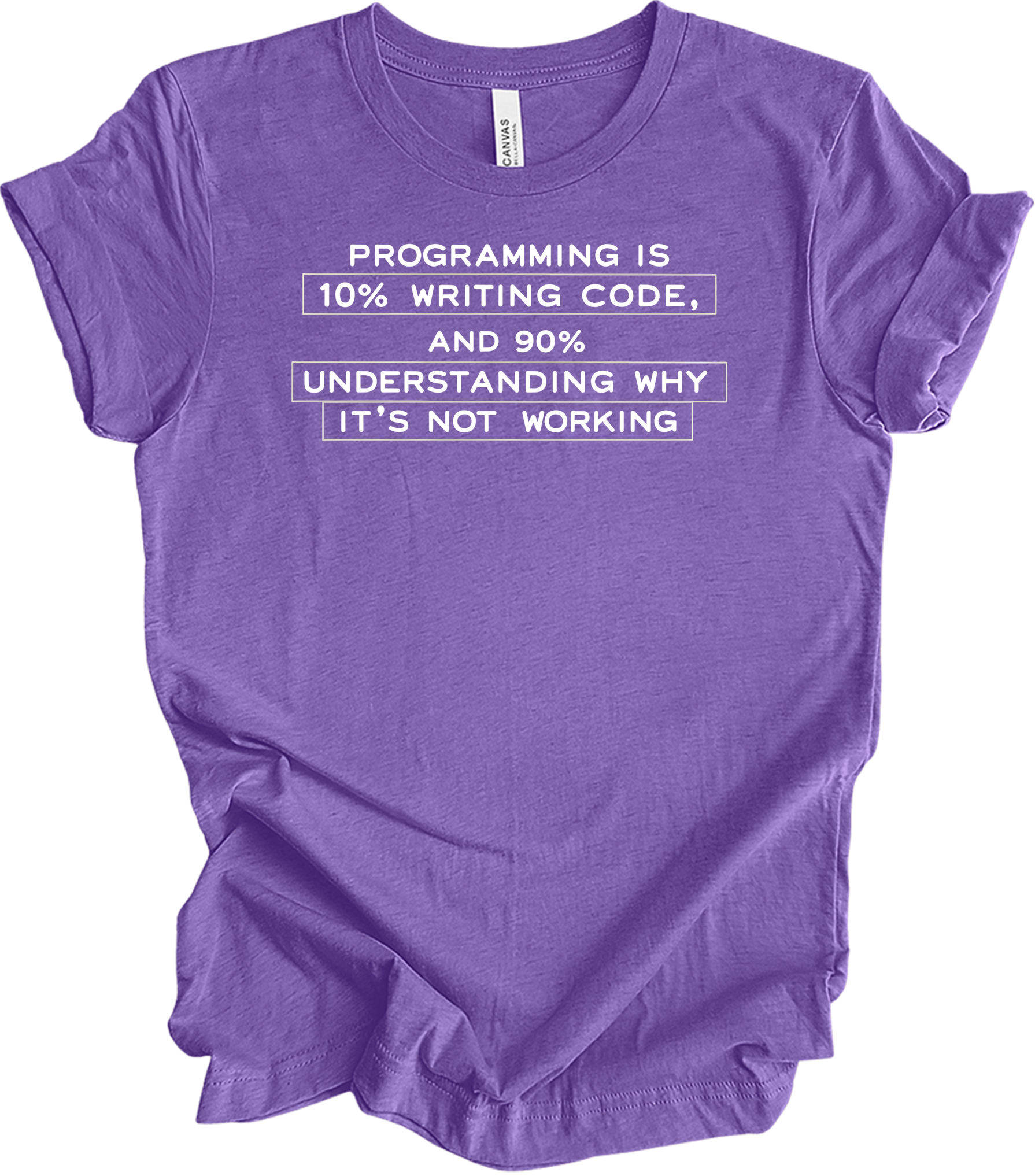 Funny Programmer - Debugging Humor T-Shirt in Heather Team Purple