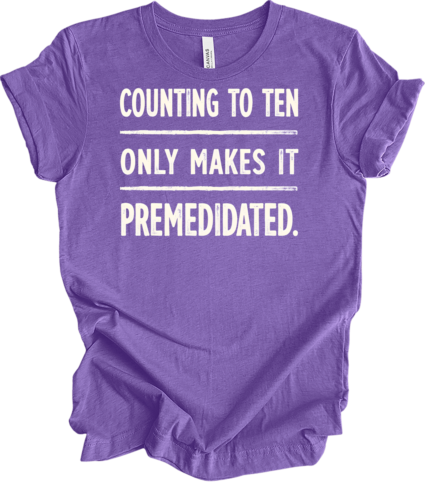 Counting to Ten Funny T-Shirt in Heather Team Purple