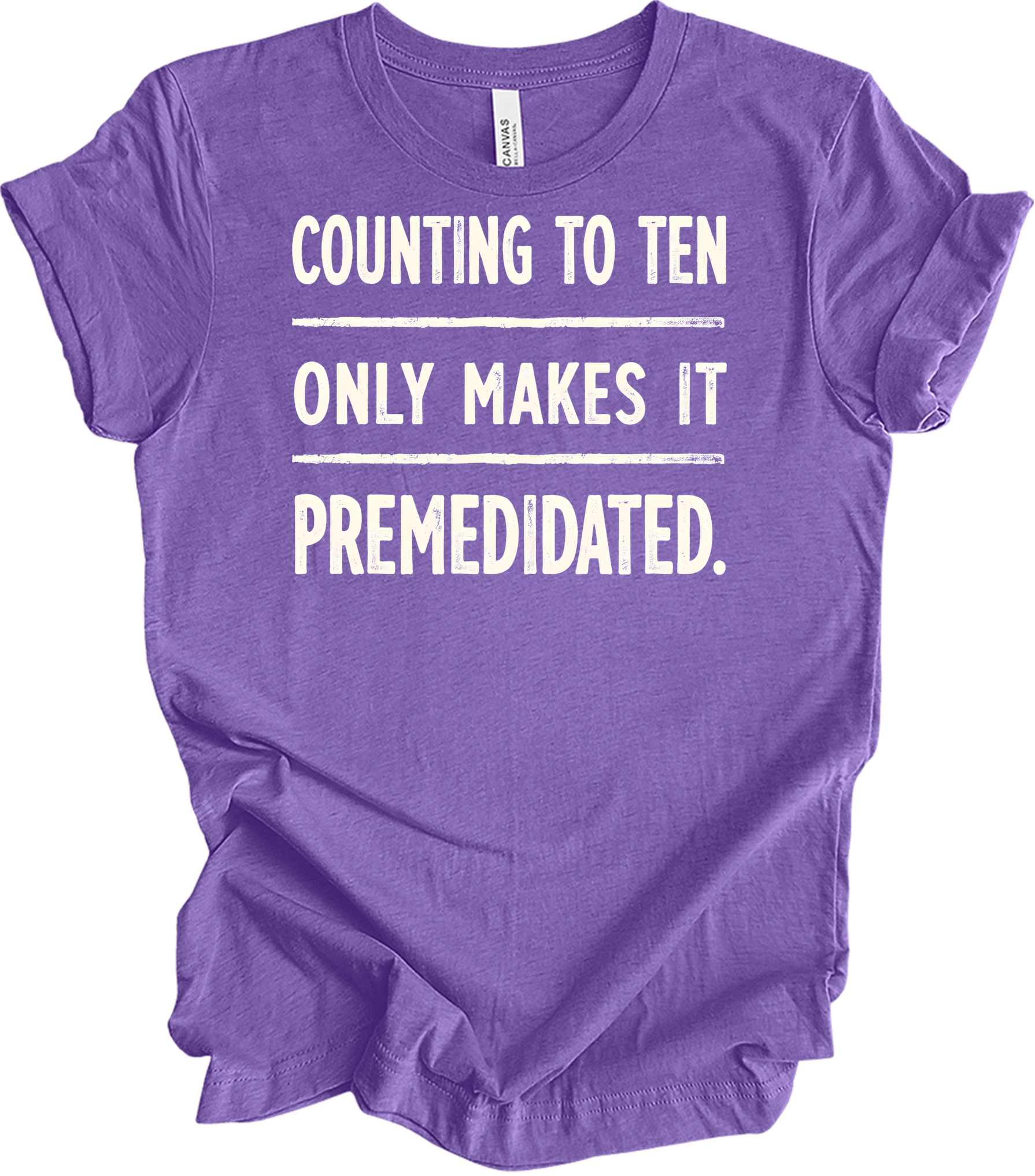 Counting to Ten Funny T-Shirt in Heather Team Purple