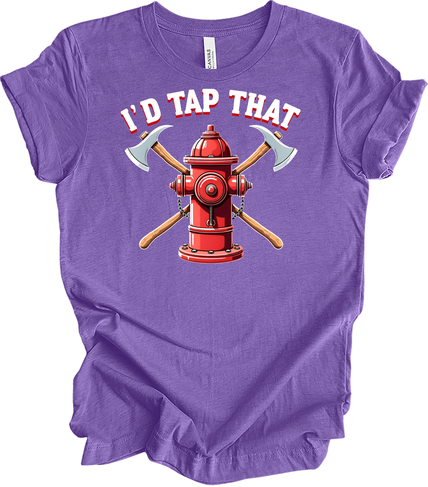 I'd Tap That Firefighter T-Shirt in Heather Team Purple