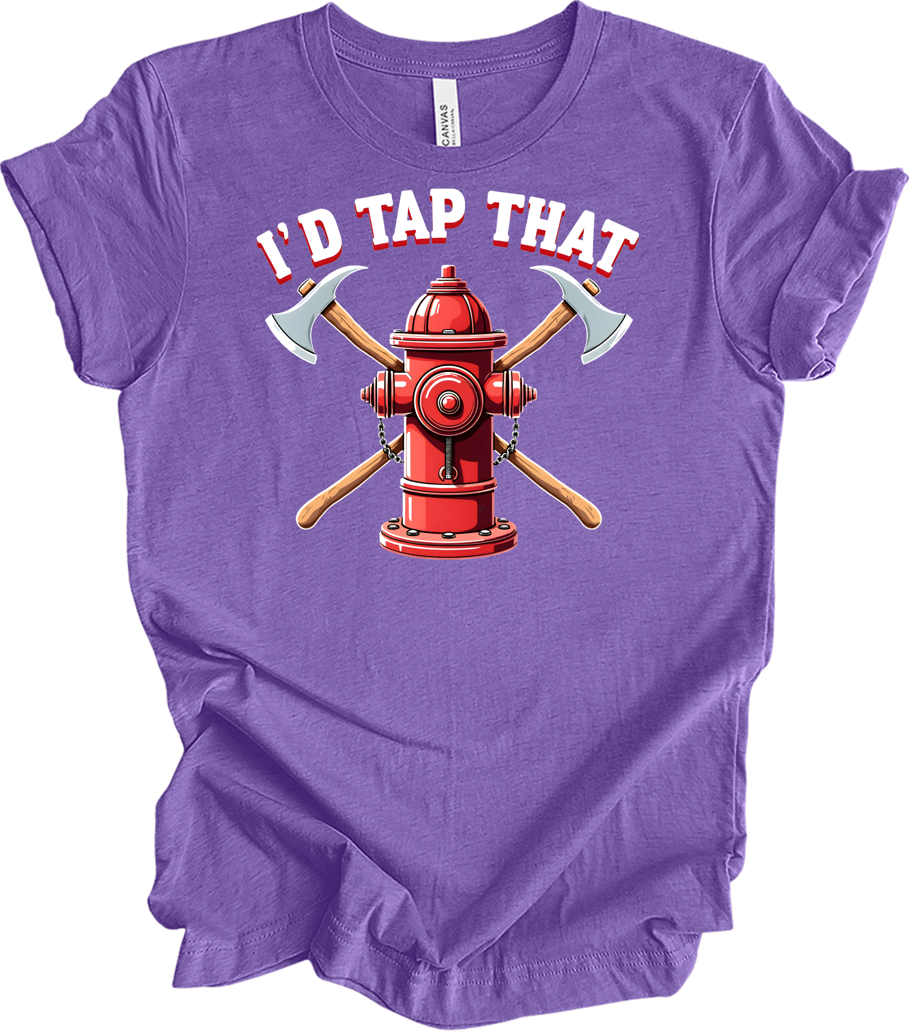 I'd Tap That Firefighter T-Shirt in Heather Team Purple