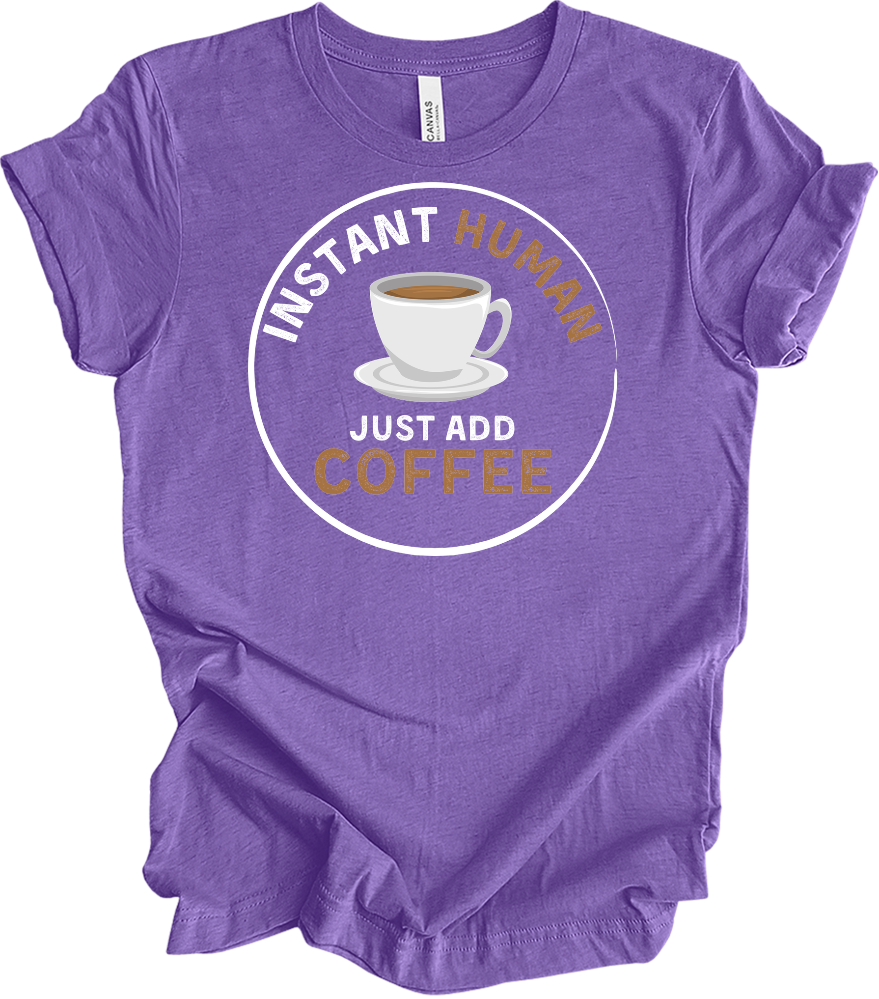 Instant Human Coffee T-Shirt in Heather Team Purple