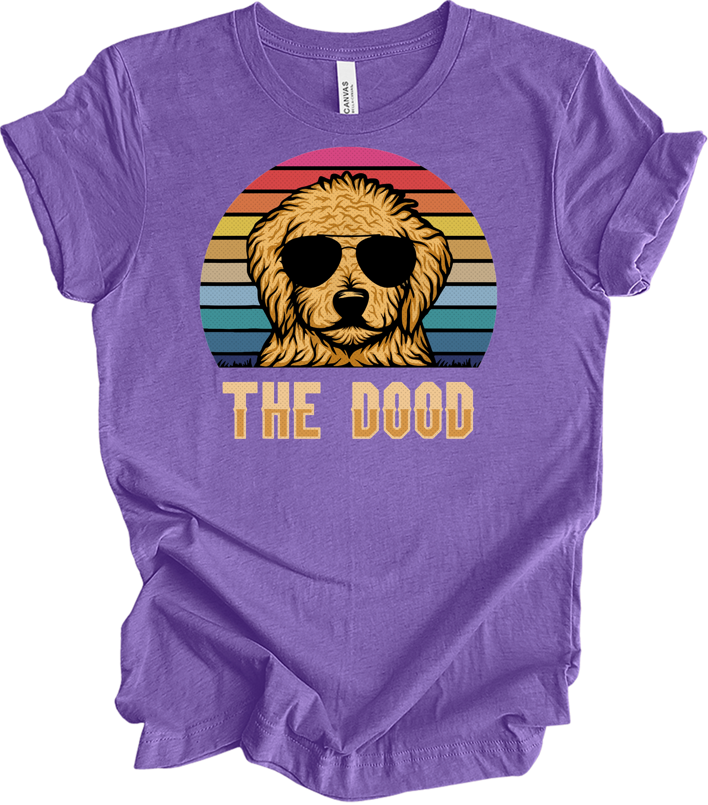 The Dood Goldendoodle - Vintage Retro Dog Lover T-Shirt in Heather Team Purple