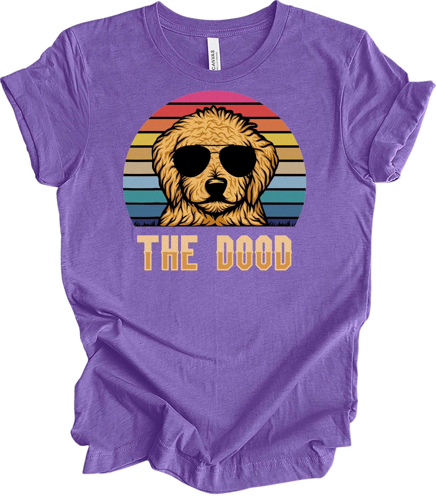 The Dood Goldendoodle - Vintage Retro Dog Lover T-Shirt in Heather Team Purple