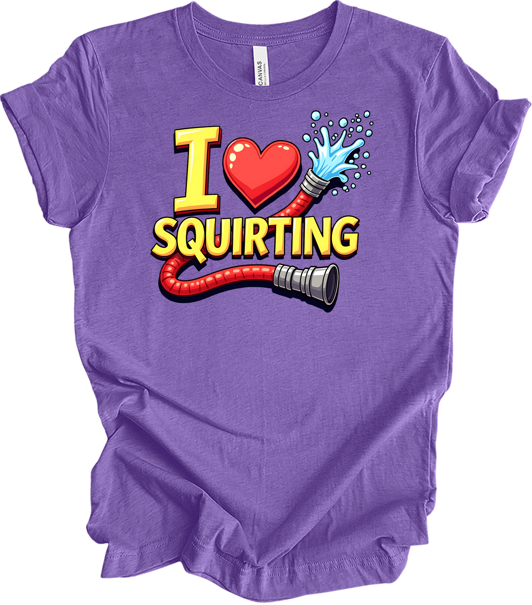 I Love Squirting Funny T-Shirt in Heather Team Purple
