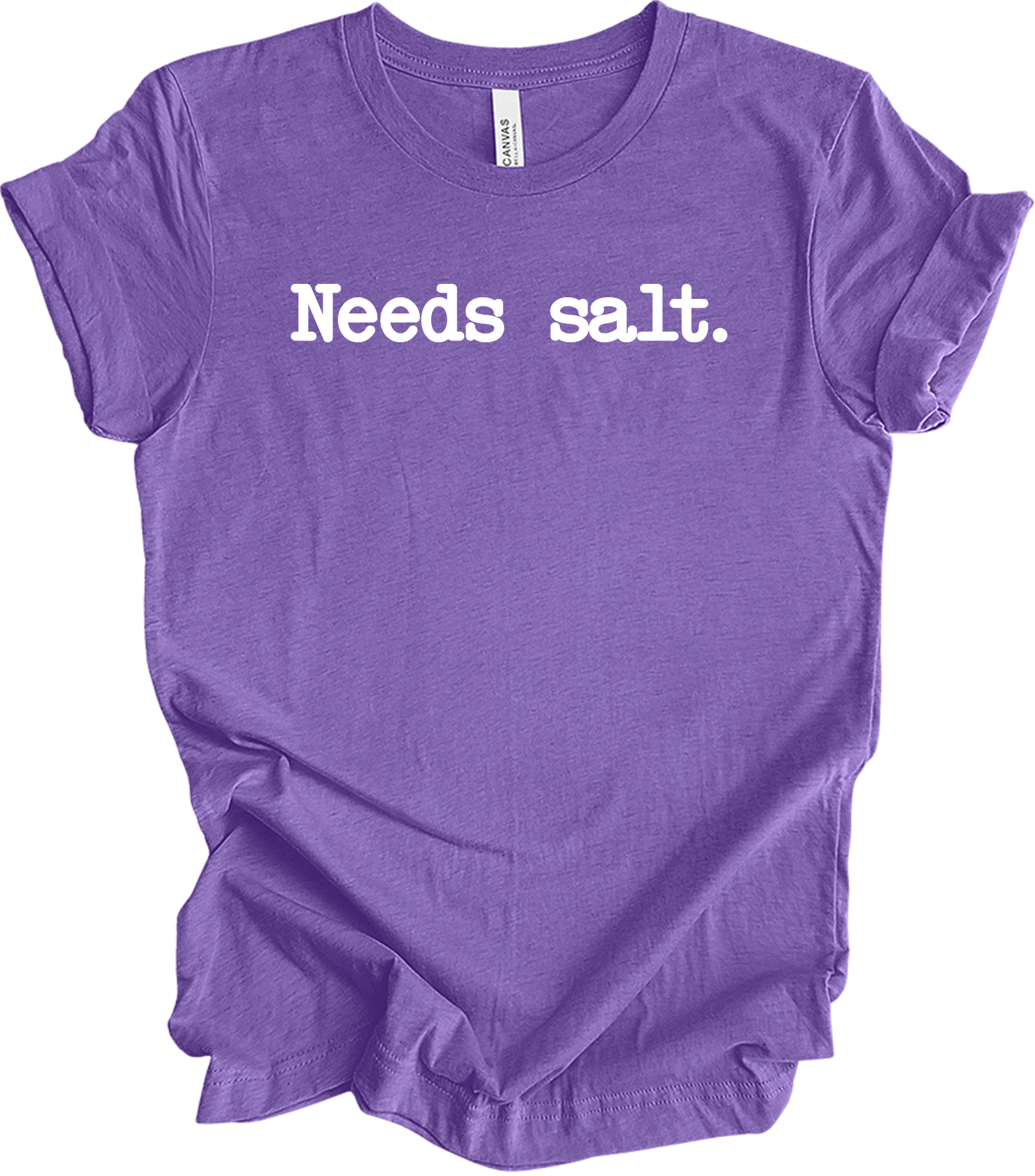 Needs Salt - Funny Cooking T-Shirt in Heather Team Purple