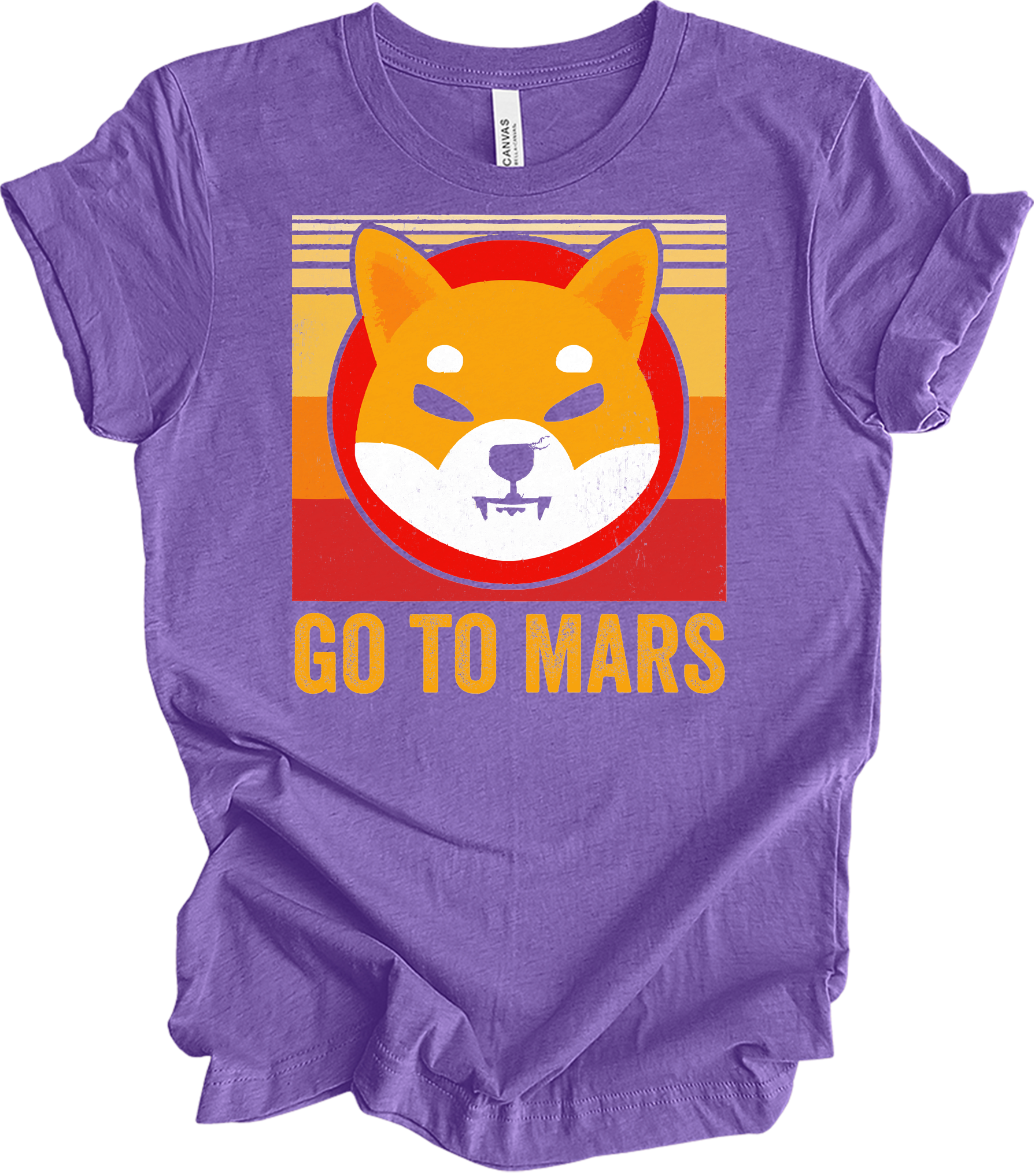 Go To Mars Shiba Inu T-Shirt in Heather Team Purple