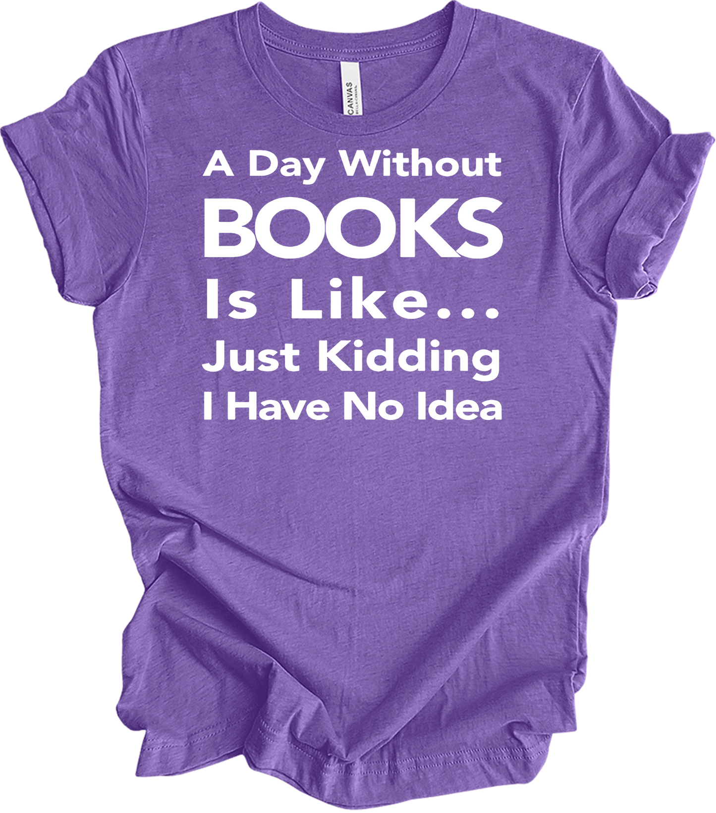 Funny Book Lover T-Shirt in Heather Team Purple