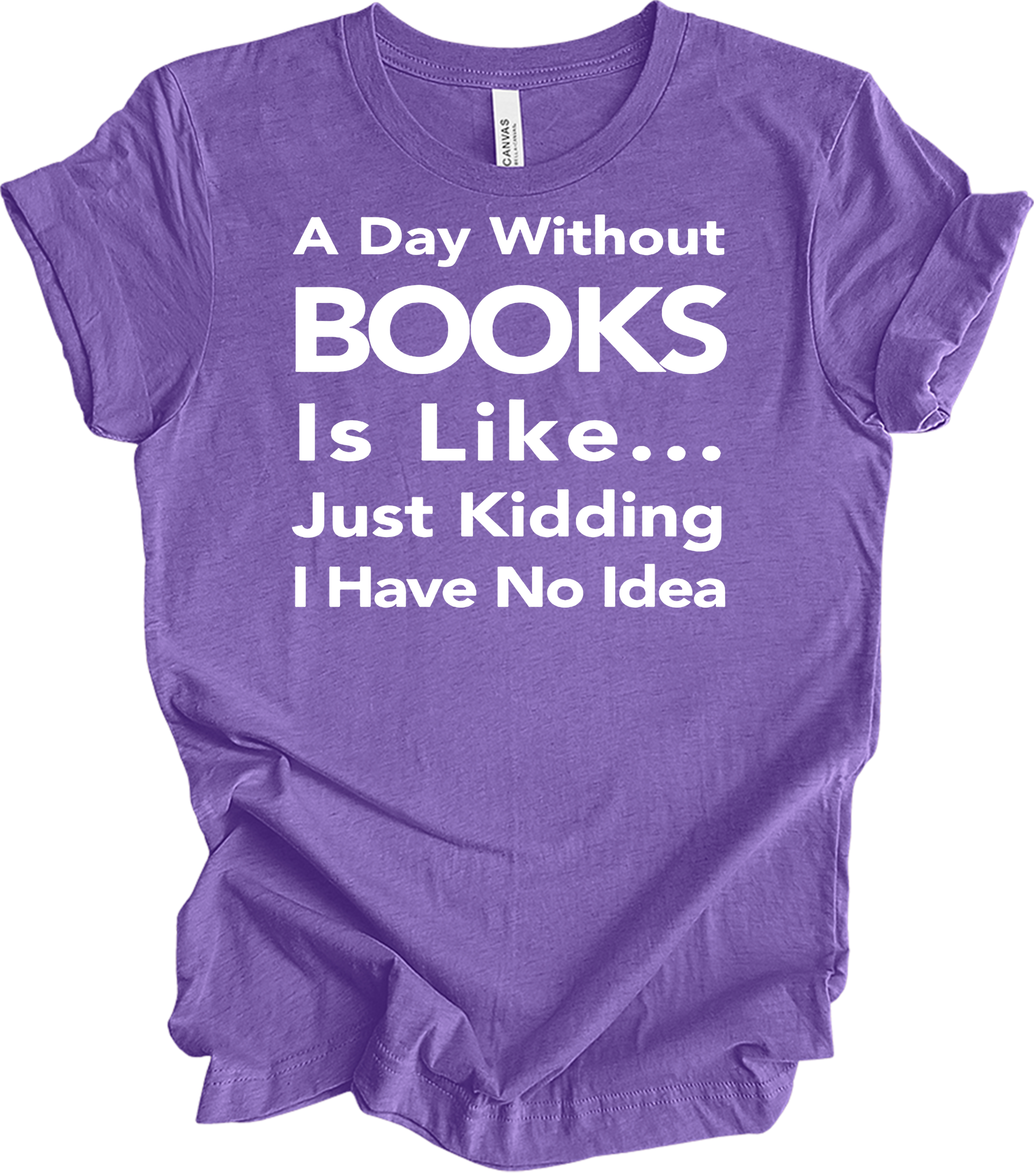 Funny Book Lover T-Shirt in Heather Team Purple