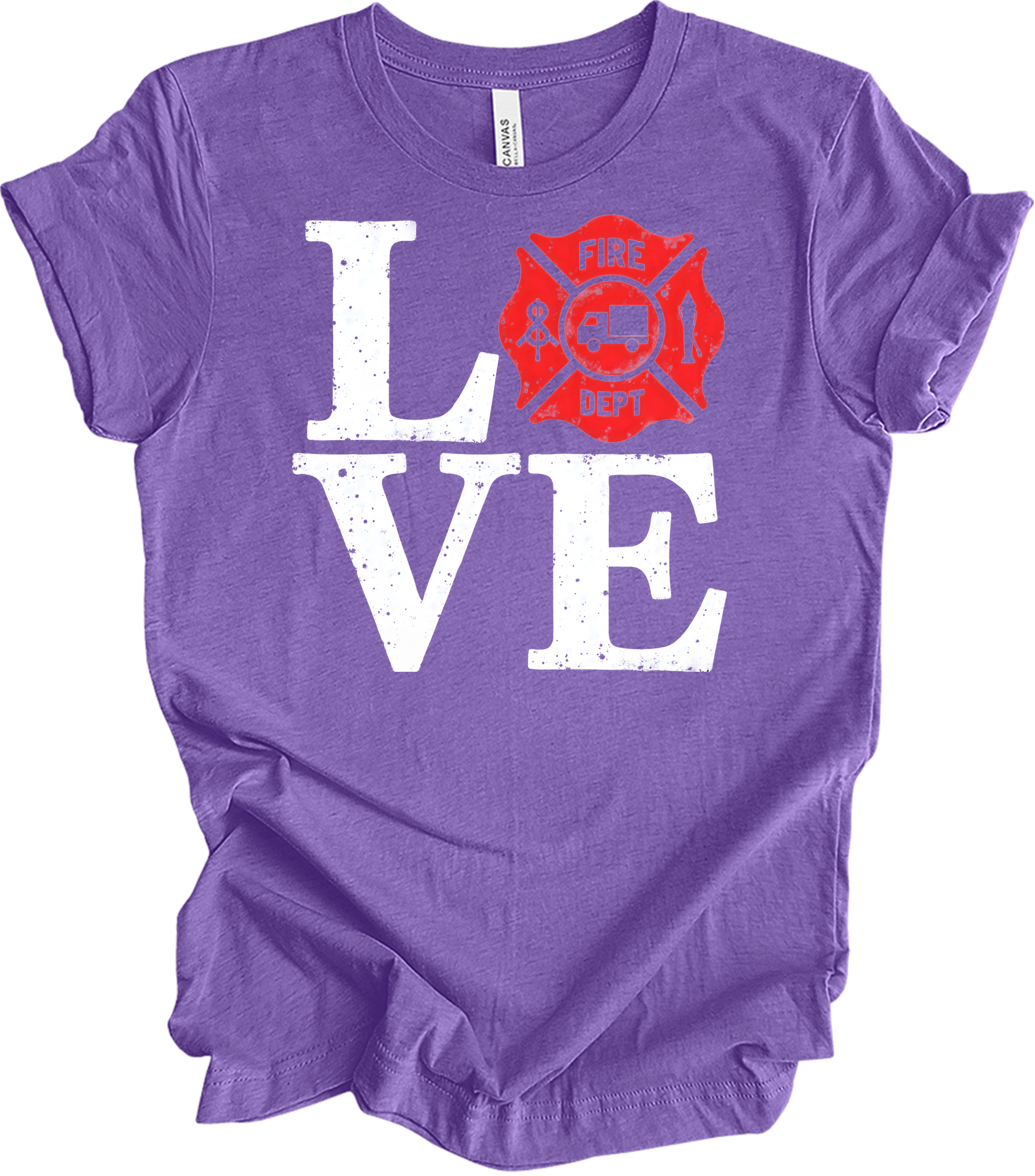 LOVE Fire Dept Las Vegas T-Shirt in Heather Team Purple