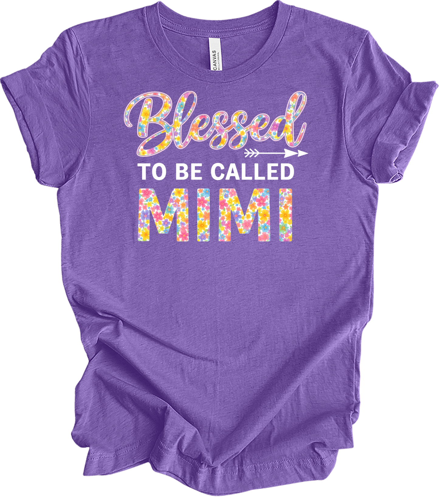 Blessed Mimi Floral T-Shirt in Heather Team Purple