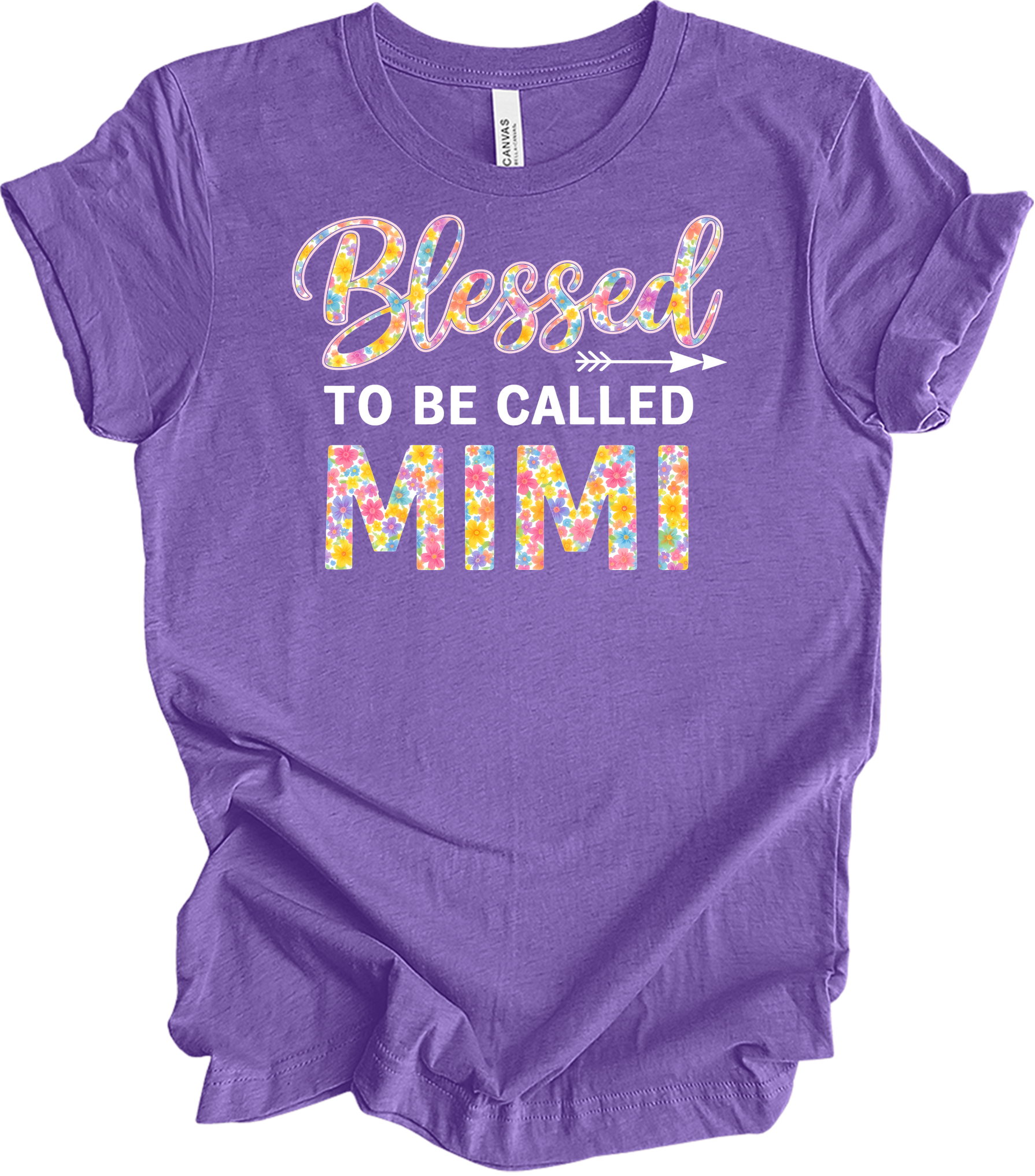 Blessed Mimi Floral T-Shirt in Heather Team Purple