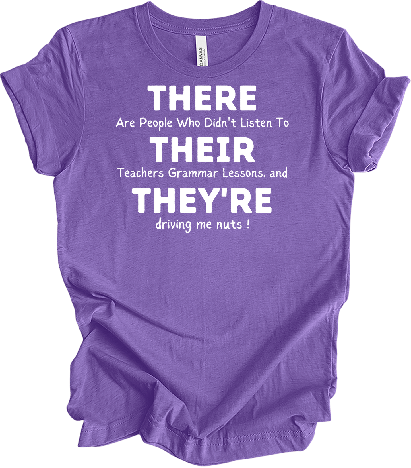 English Teacher Grammar T-Shirt in Heather Team Purple