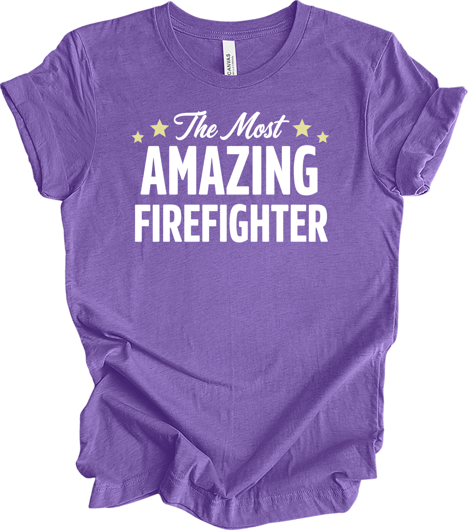 Amazing Firefighter Gift T-Shirt in Heather Team Purple