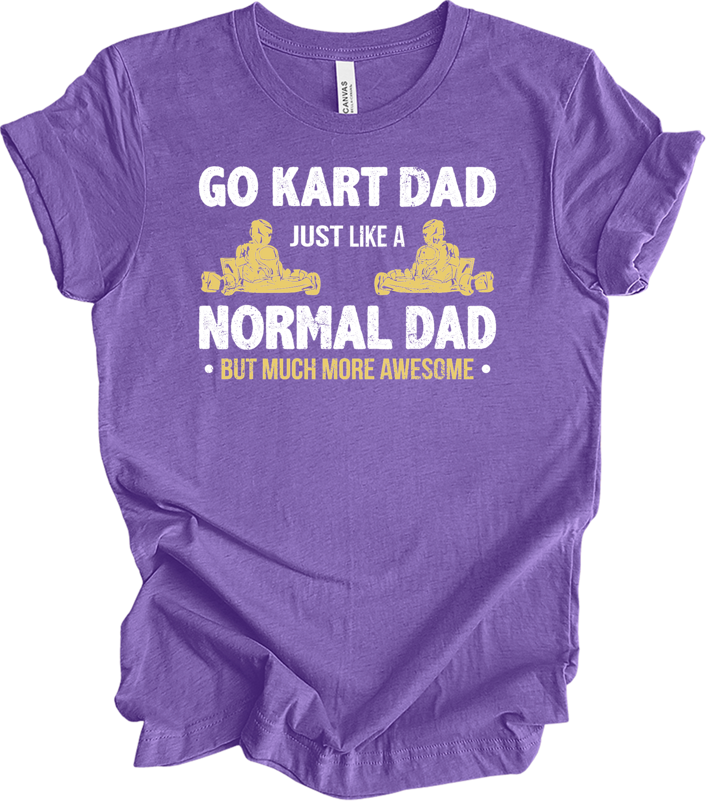 Go Kart Dad - Much More Awesome Karting Racer T-Shirt in Heather Team Purple