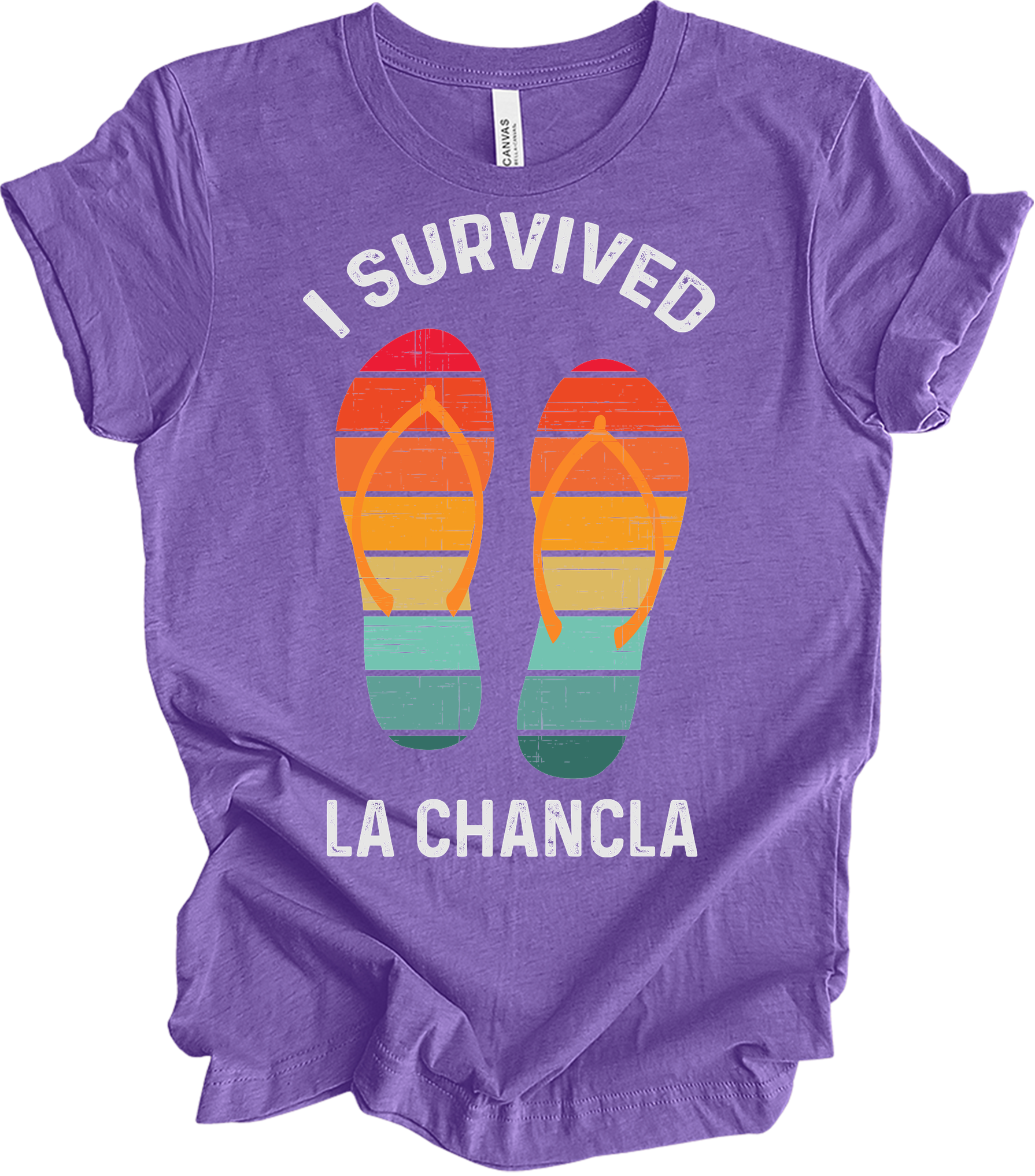 I Survived La Chancla T-Shirt in Heather Team Purple