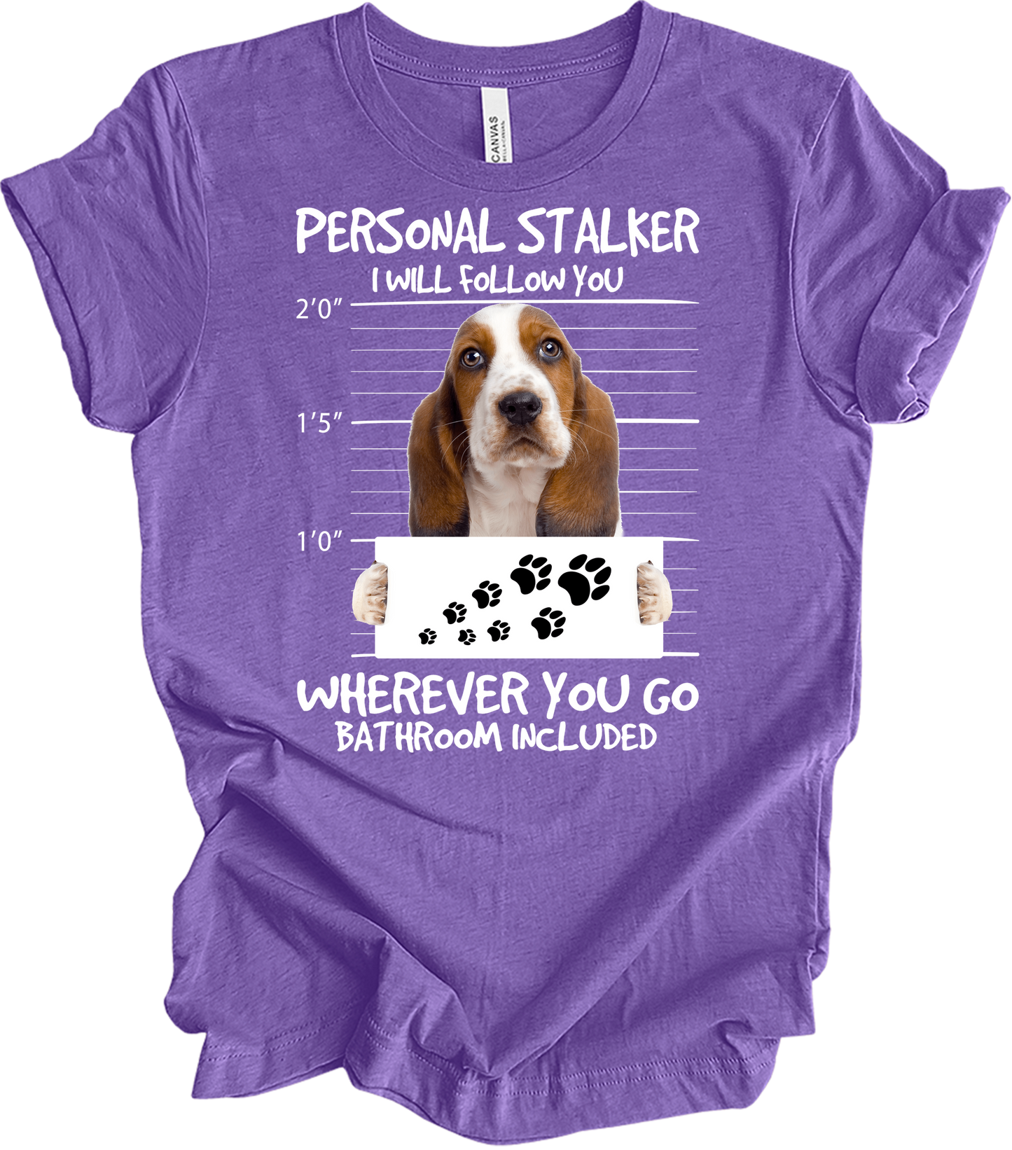 Basset Hound Stalker T-Shirt in Heather Team Purple