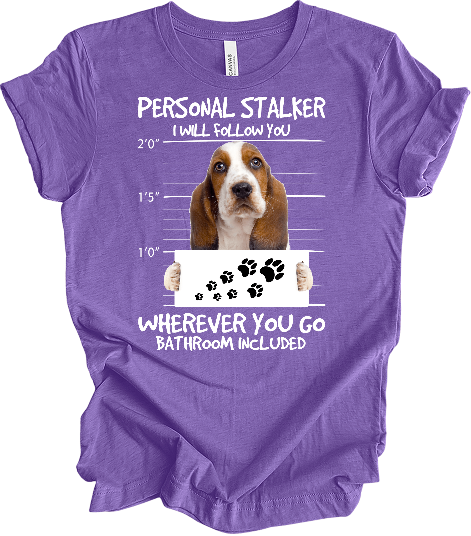 Basset Hound Stalker T-Shirt in Heather Team Purple