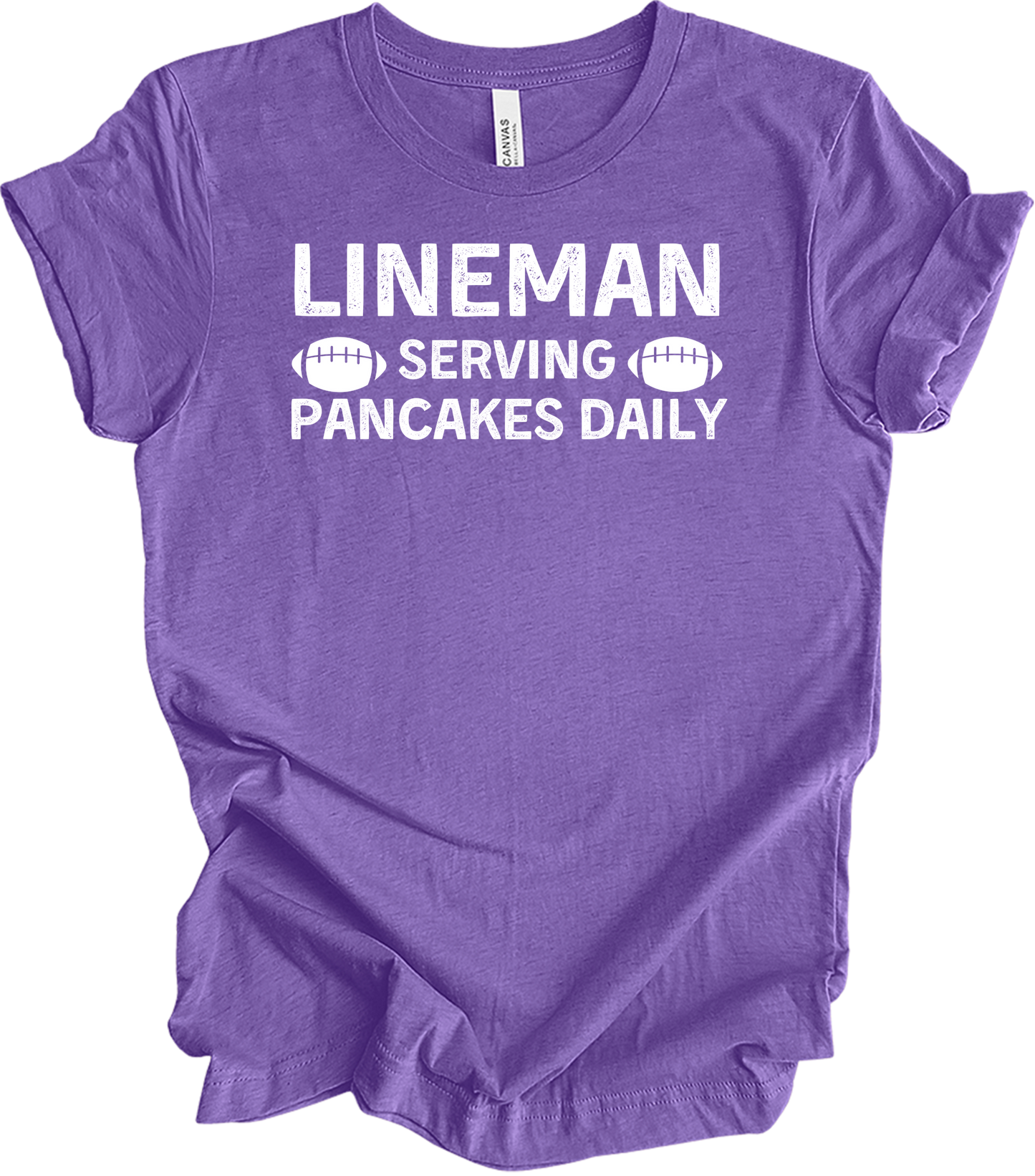 Lineman Pancakes Daily T-Shirt in Heather Team Purple