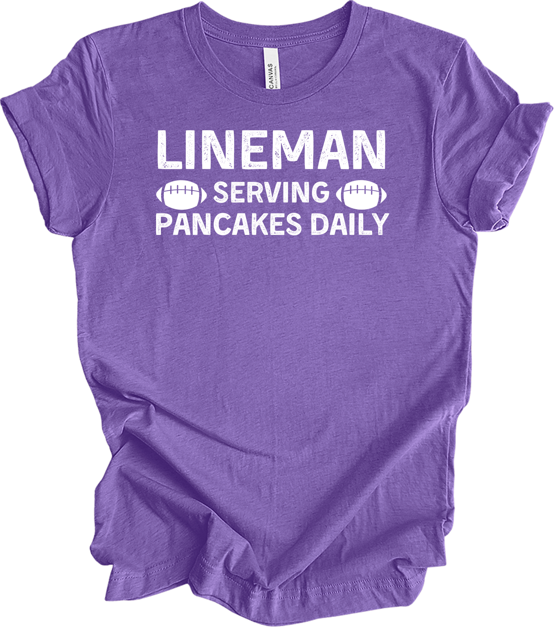 Lineman Pancakes Daily T-Shirt in Heather Team Purple