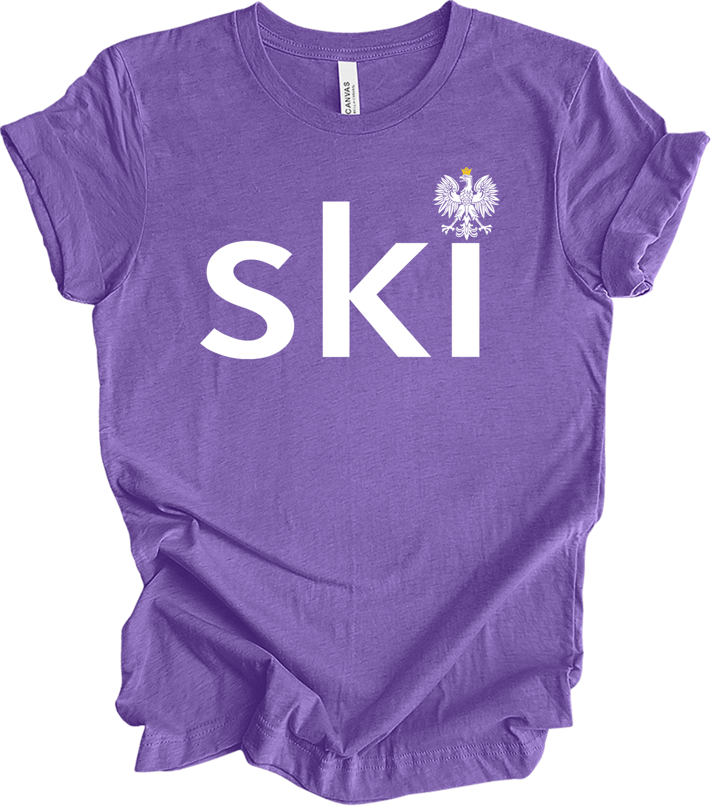 Ski Polish Surname - Polish Eagle Heritage T-Shirt in Heather Team Purple