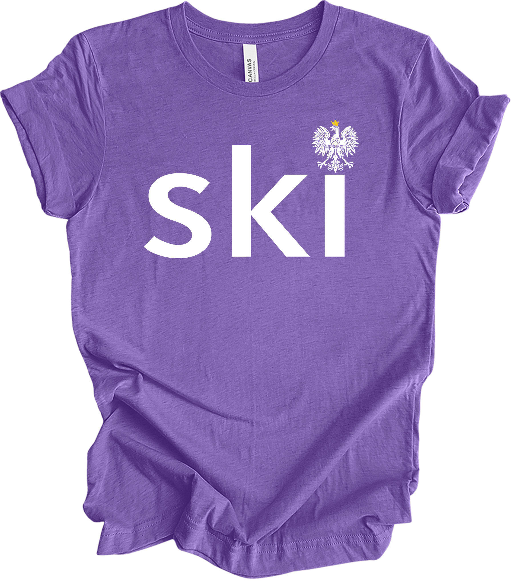 Ski Polish Surname - Polish Eagle Heritage T-Shirt in Heather Team Purple