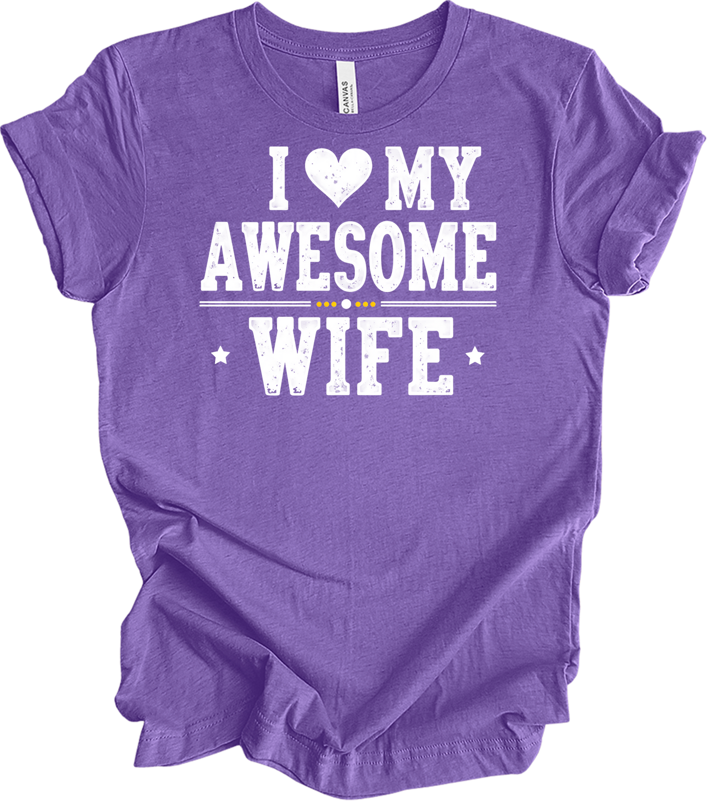 I Love My Awesome Wife T-Shirt in Heather Team Purple