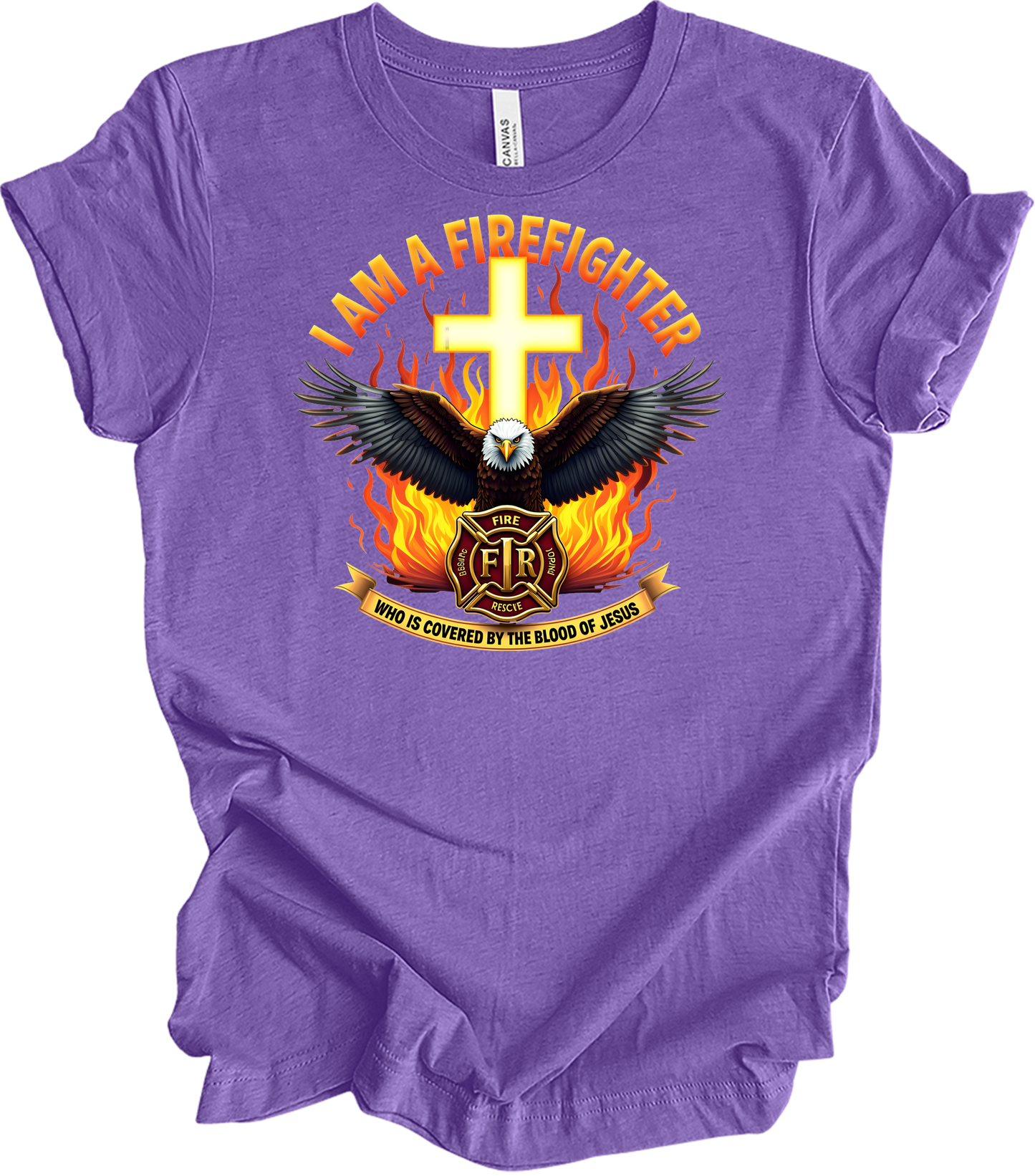 Firefighter Faith T-Shirt in Heather Team Purple