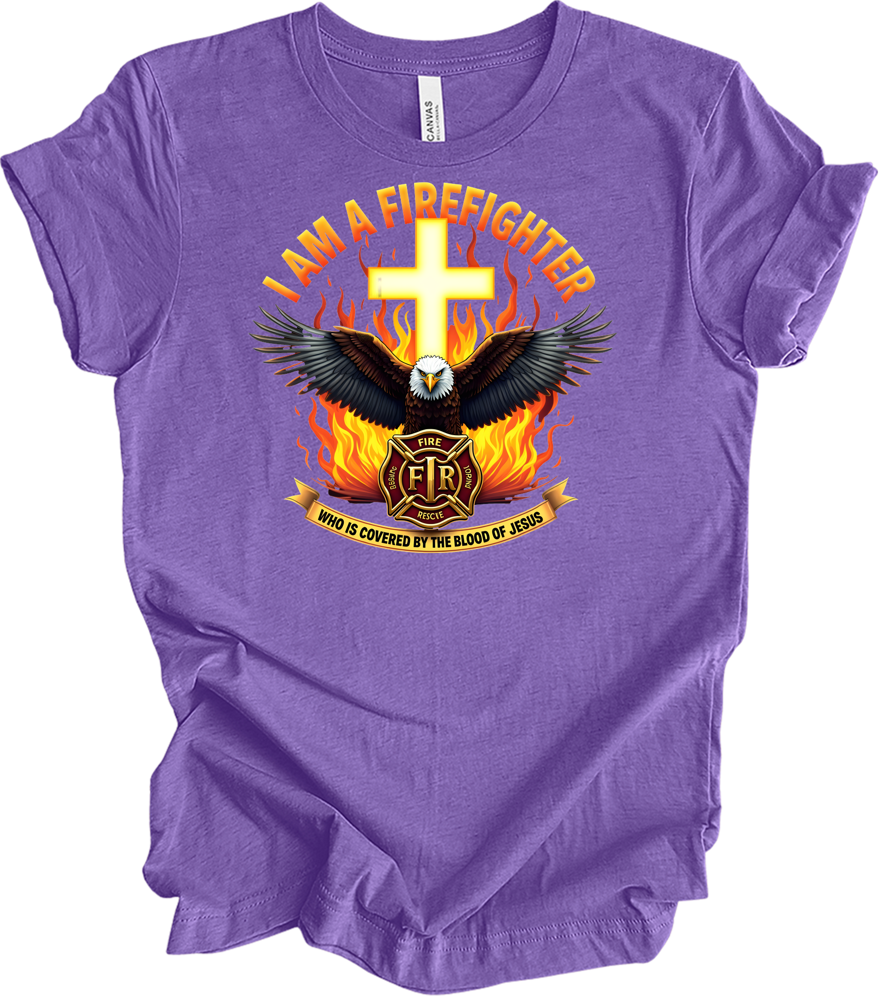 Firefighter Faith T-Shirt in Heather Team Purple