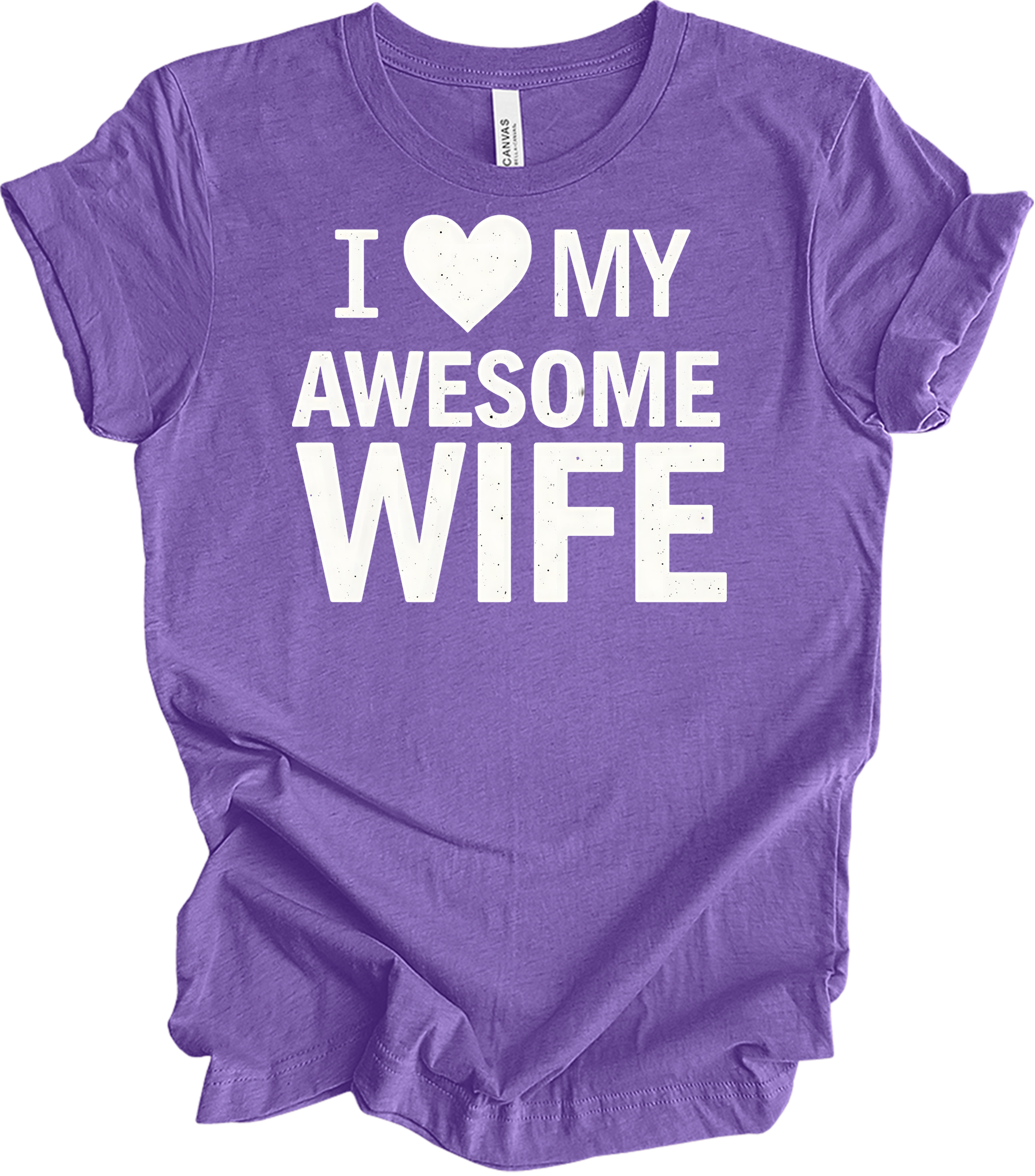 I Love My Awesome Wife - Gift Idea T-Shirt in Heather Team Purple