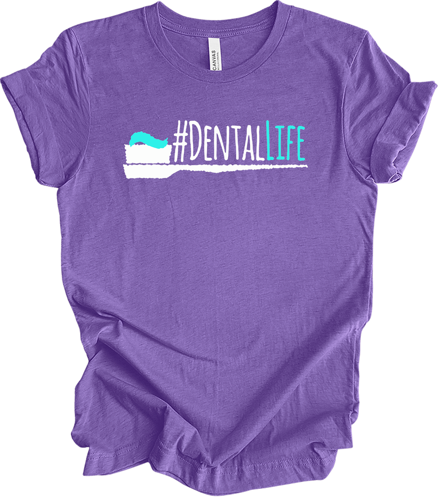 Funny #DentalLife for Dental Pros T-Shirt in Heather Team Purple