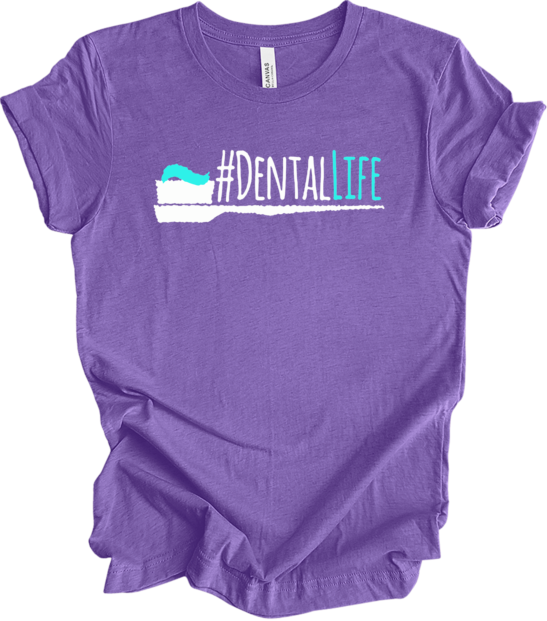 Funny #DentalLife for Dental Pros T-Shirt in Heather Team Purple