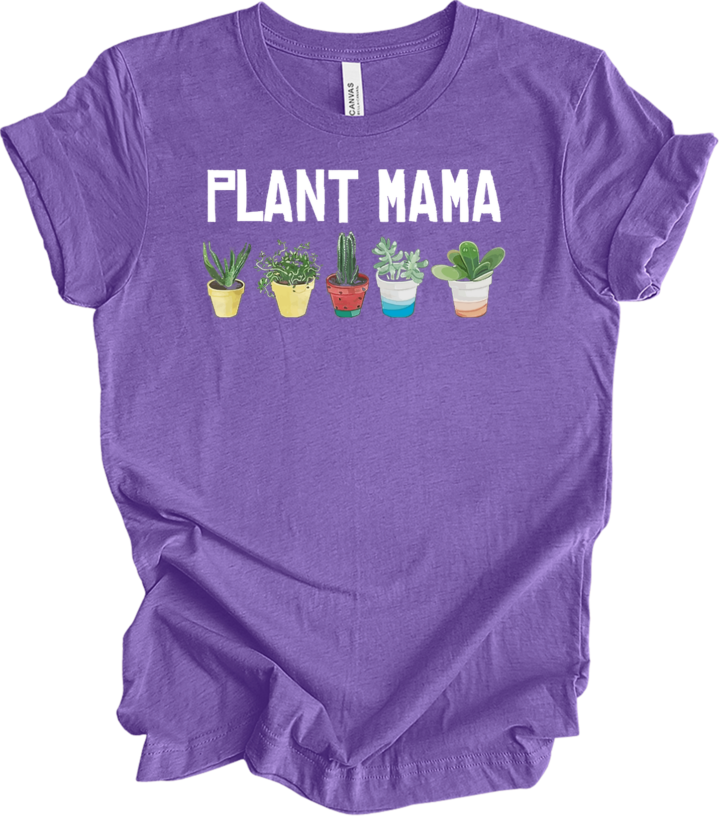 Plant Mama - Cute Plants T-Shirt in Heather Team Purple