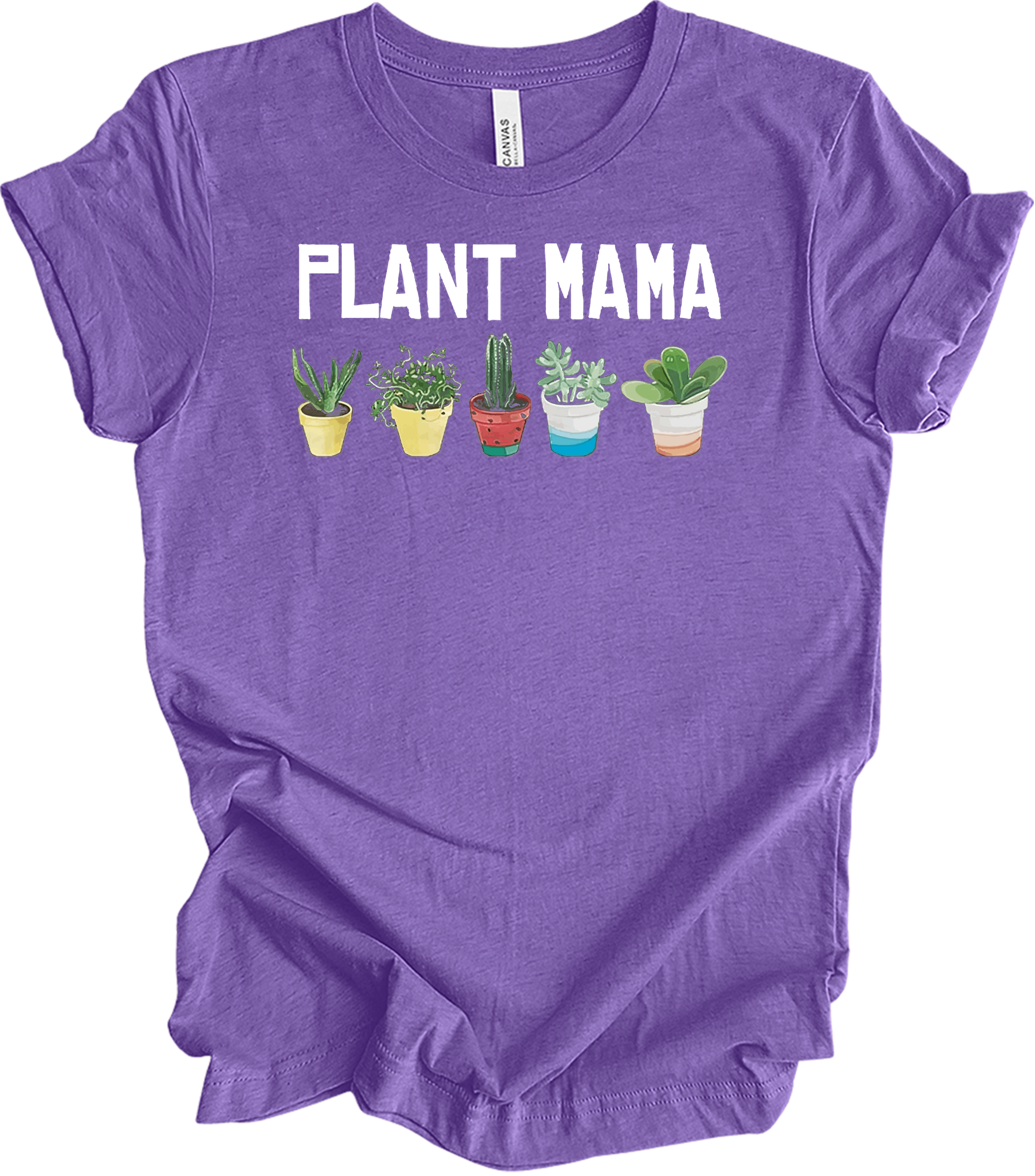 Plant Mama - Cute Plants T-Shirt in Heather Team Purple