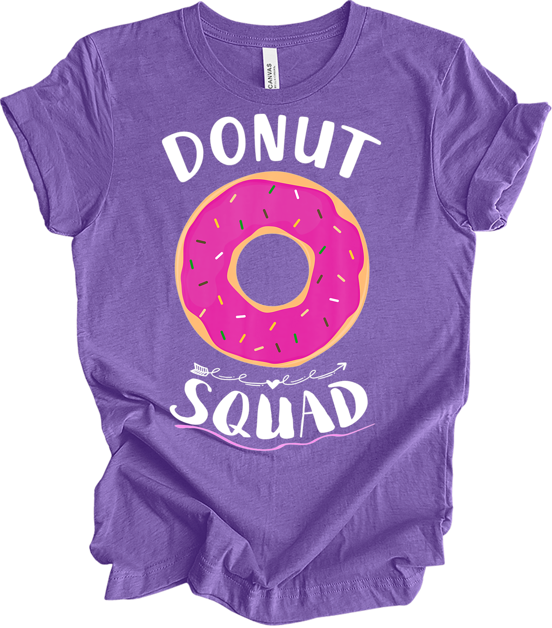 Donut Squad - Funny Foodie Gift T-Shirt in Heather Team Purple