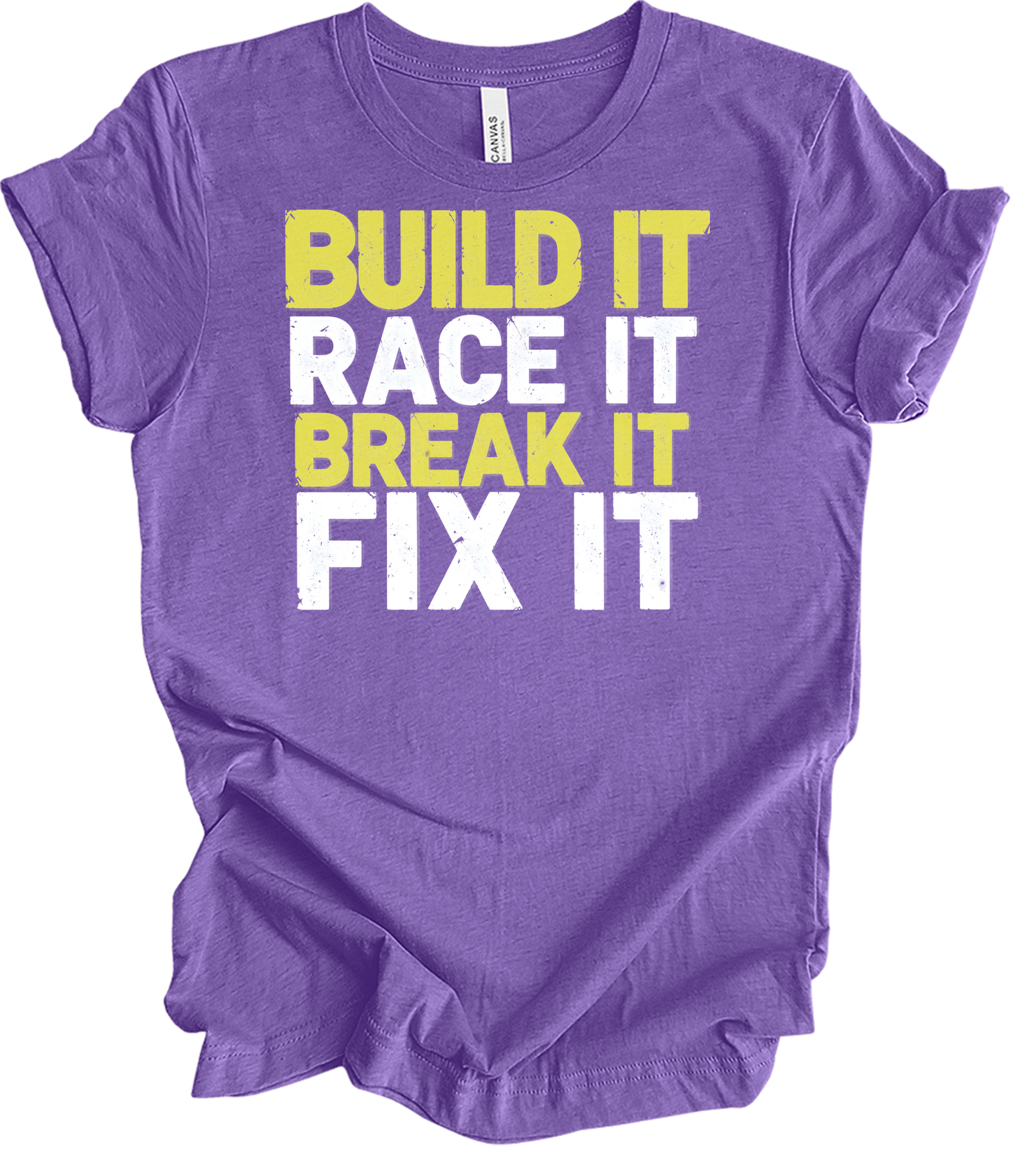 Build Race Break Fix It T-Shirt in Heather Team Purple