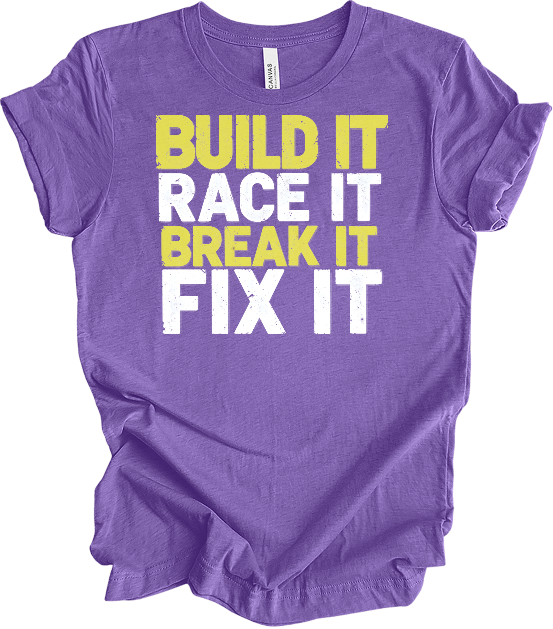 Build Race Break Fix It T-Shirt in Heather Team Purple
