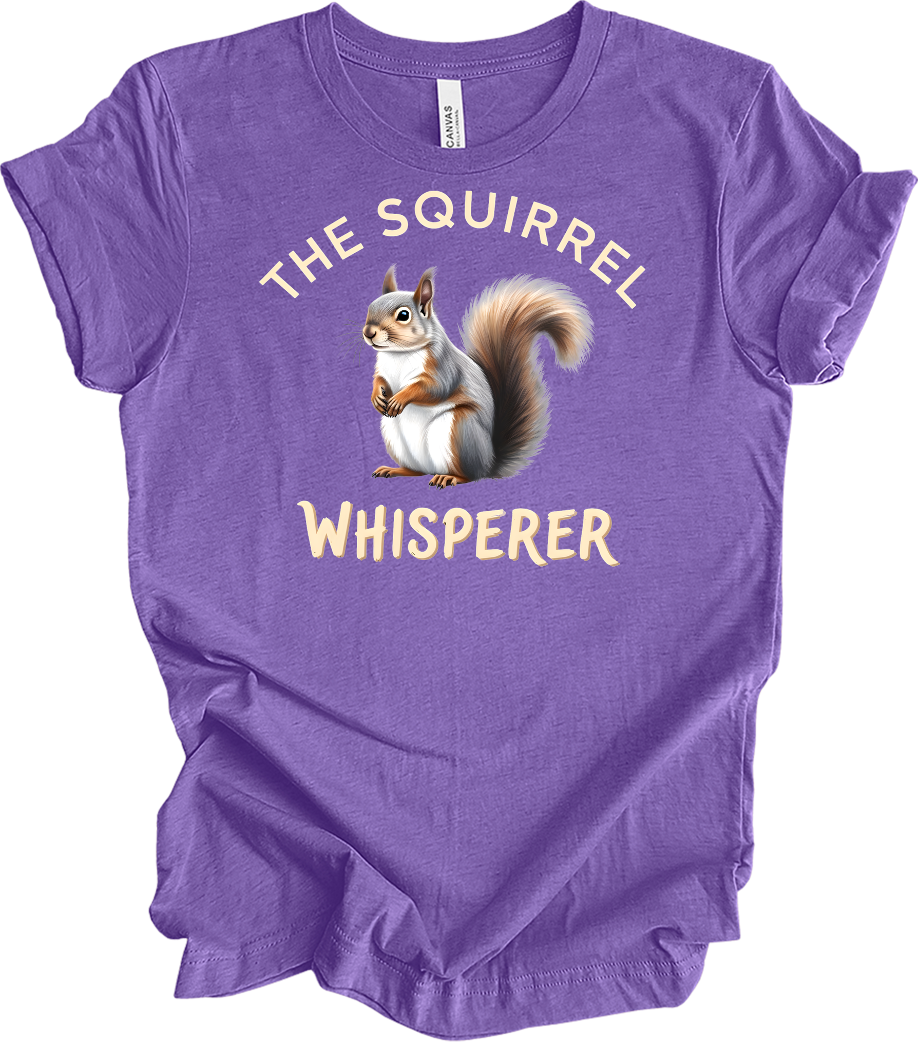 The Squirrel Whisperer T-Shirt in Heather Team Purple