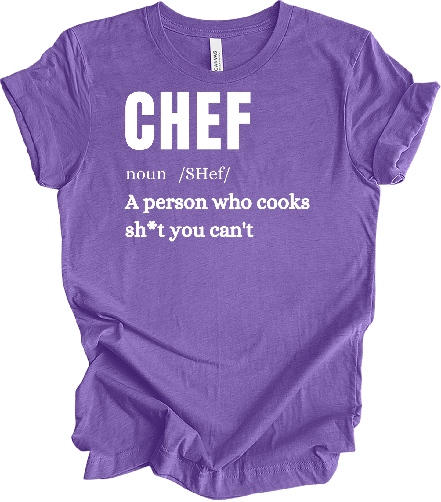 Chef Definition Funny T-Shirt in Heather Team Purple
