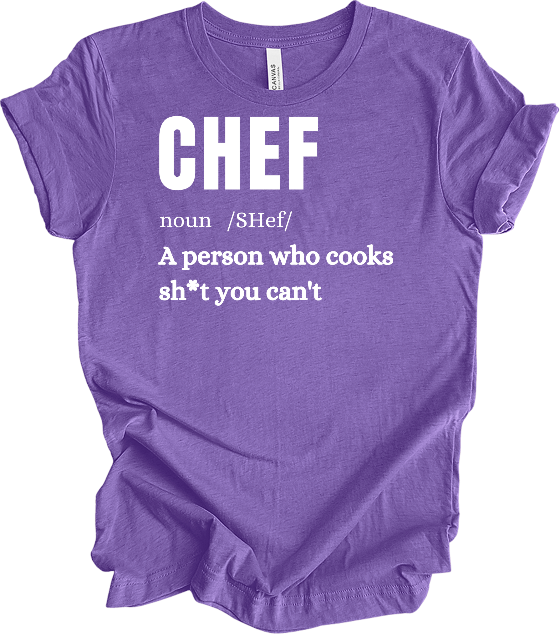 Chef Definition Funny T-Shirt in Heather Team Purple