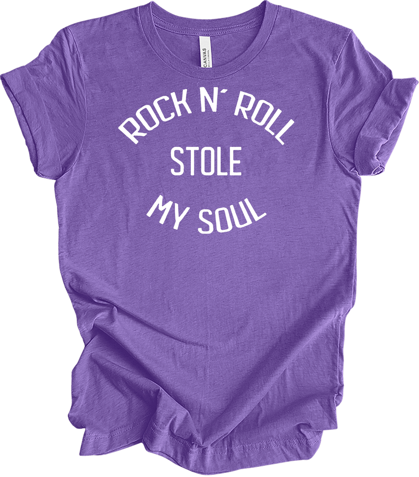 Rock N' Roll Stole My Soul T-Shirt in Heather Team Purple