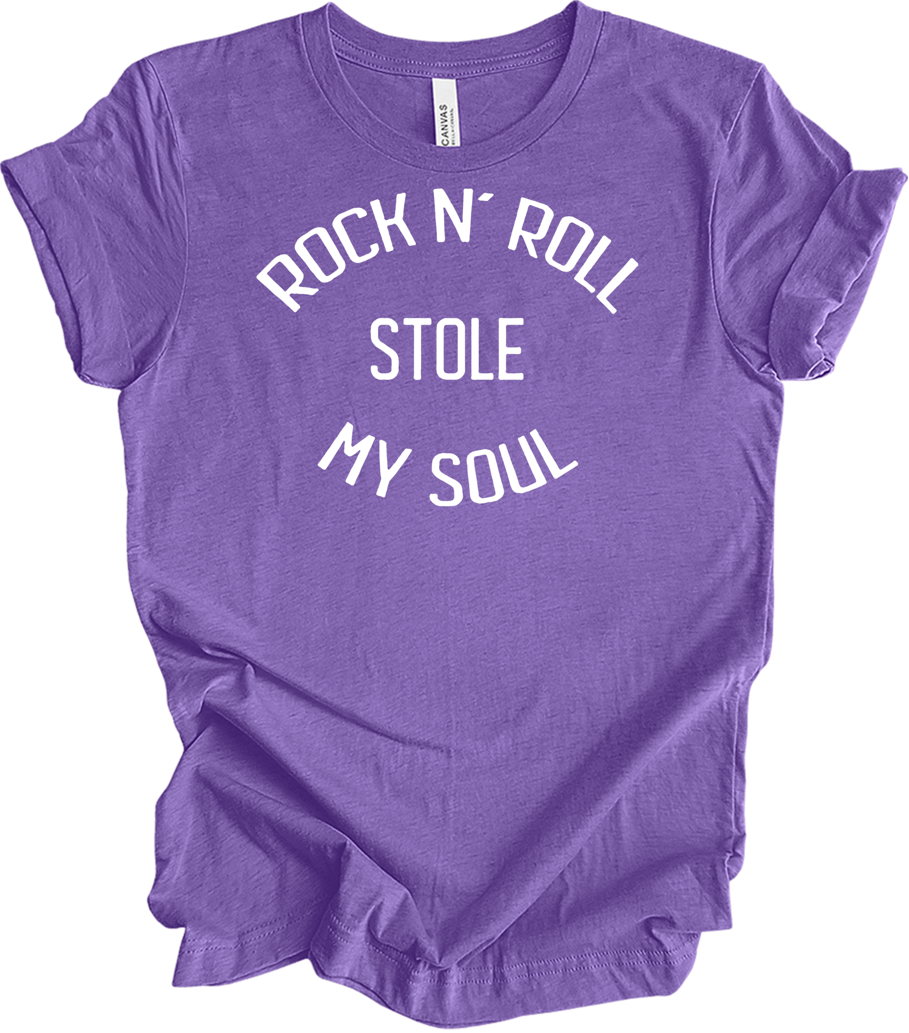 Rock N' Roll Stole My Soul T-Shirt in Heather Team Purple